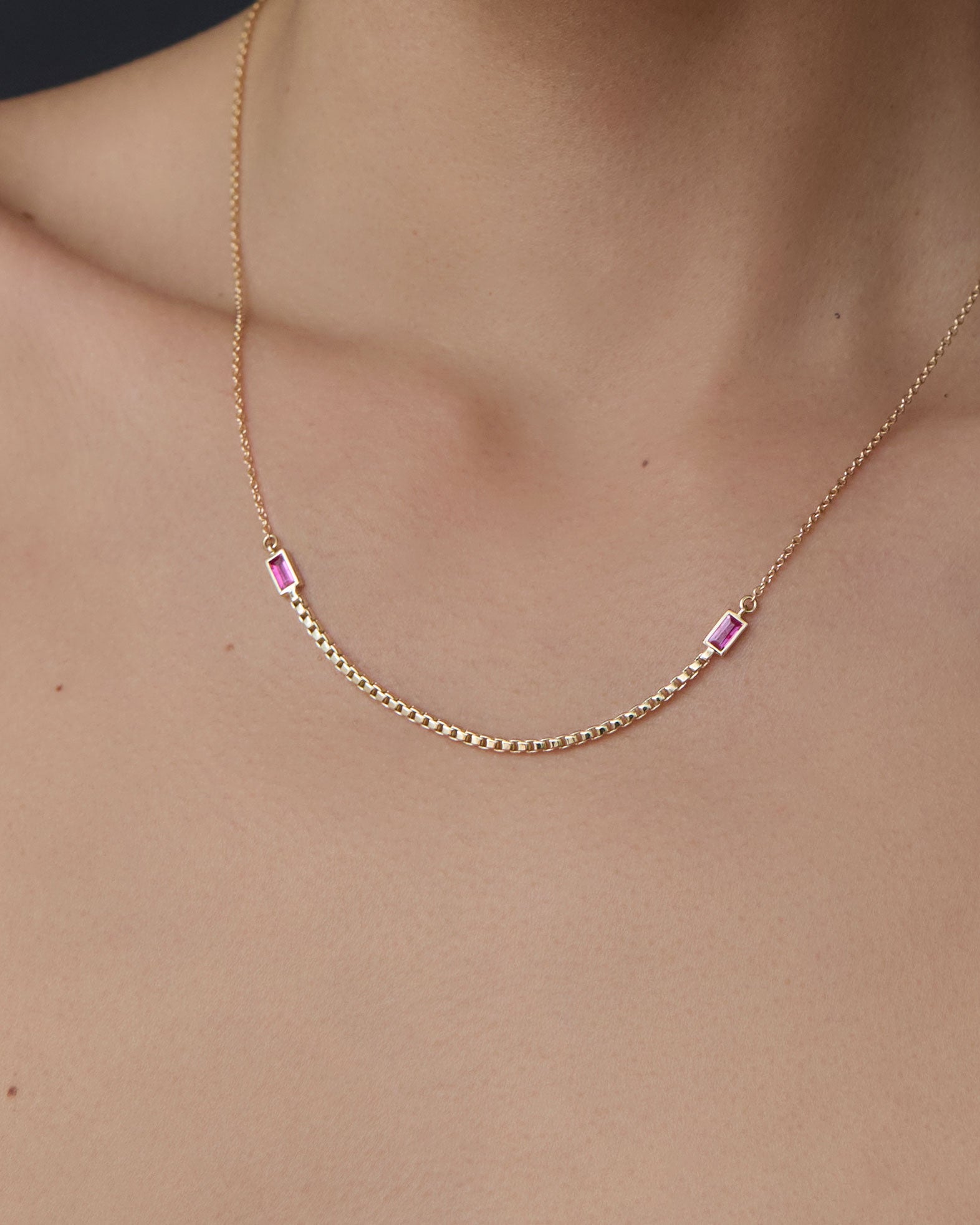 Halo Luna Ruby Necklace