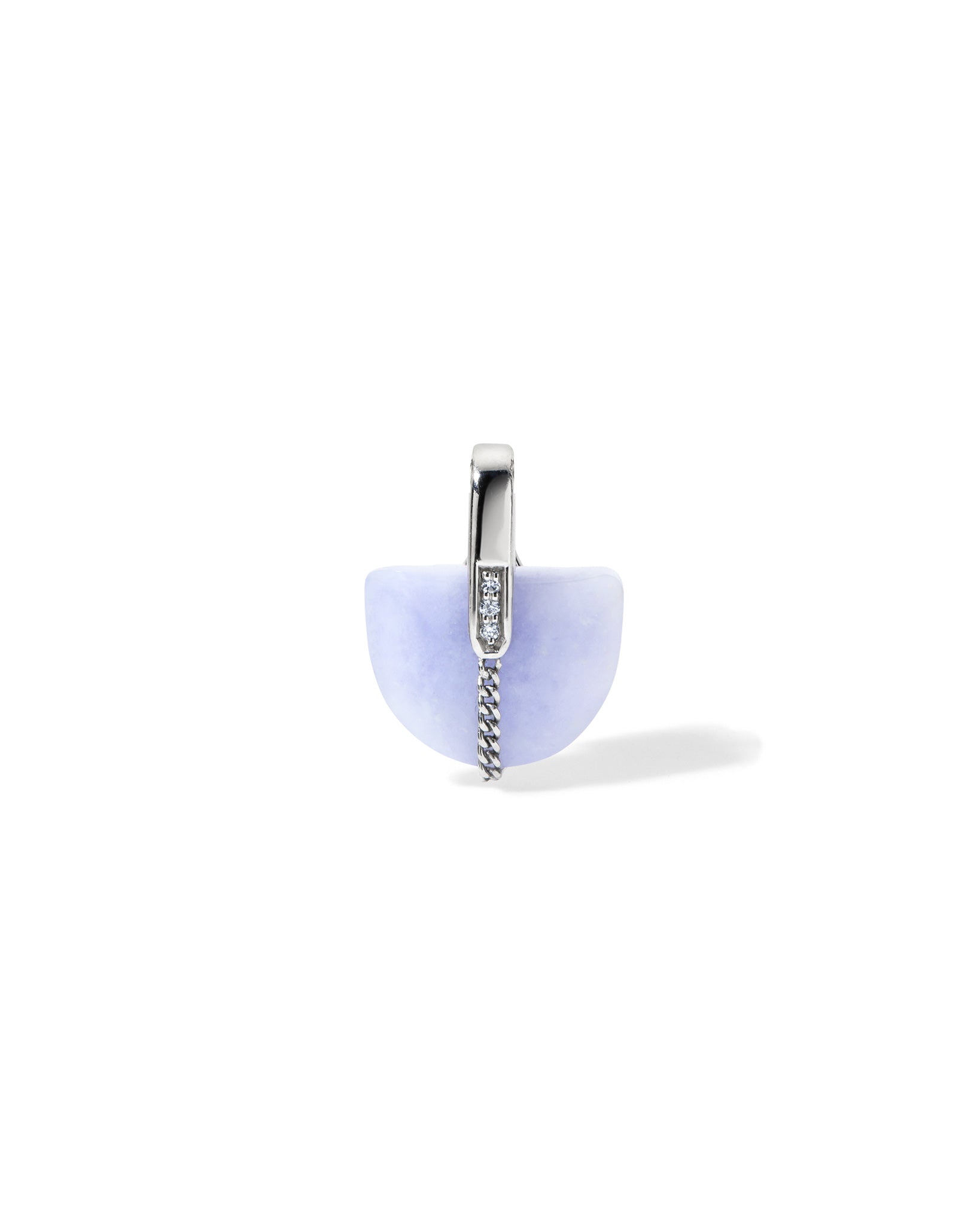 Brevity Pavé Lavender Jade Pendant Necklace Platinum