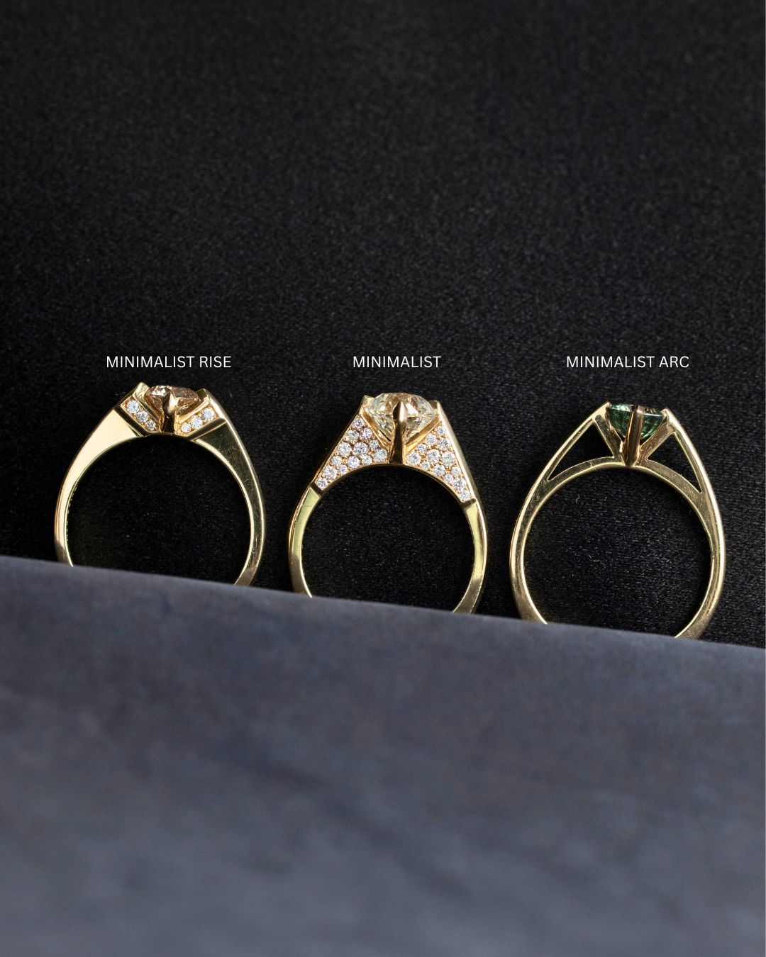 Minimalist Gold Engagement Ring Signature Collection
