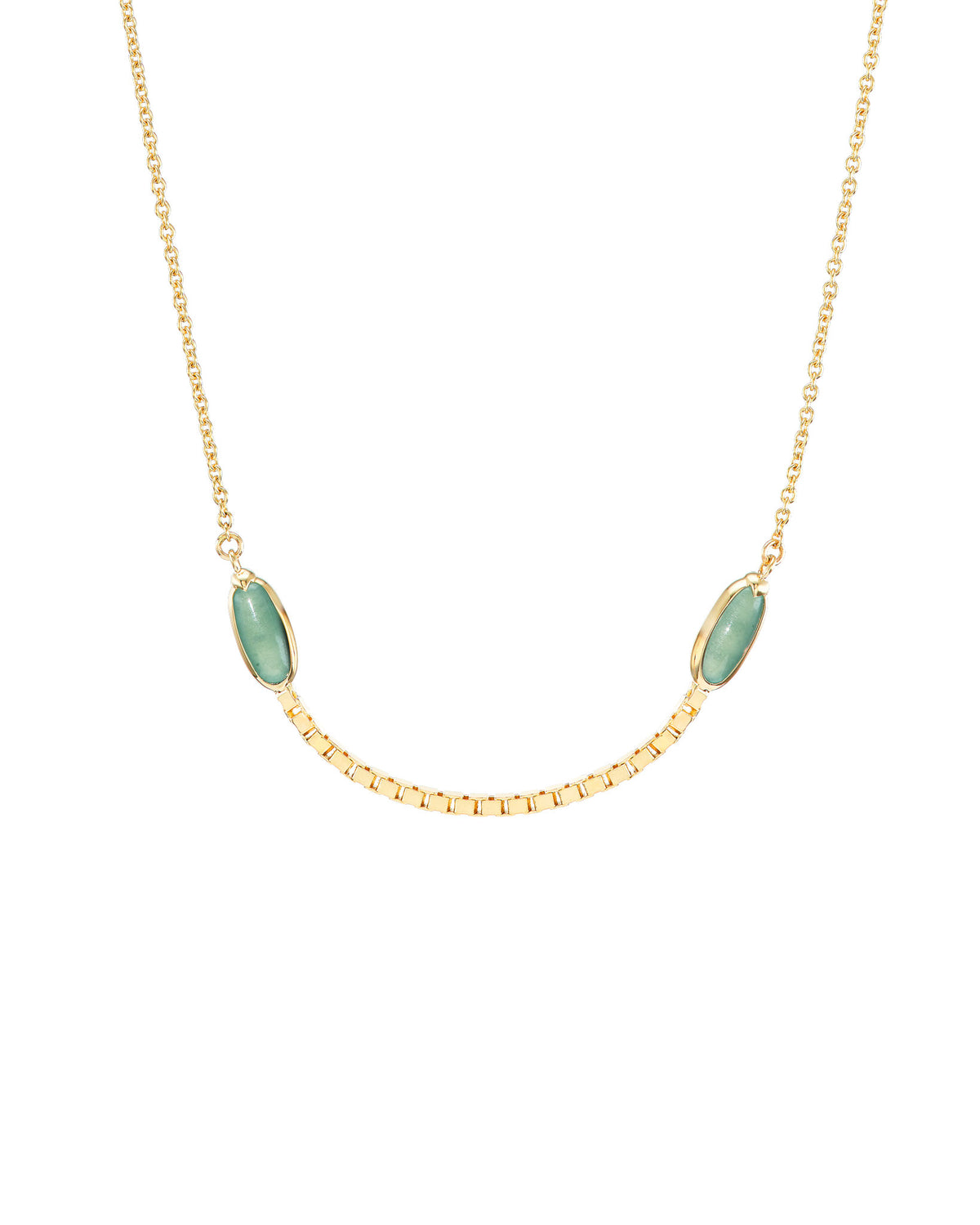 Halo Crescent Jade Necklace