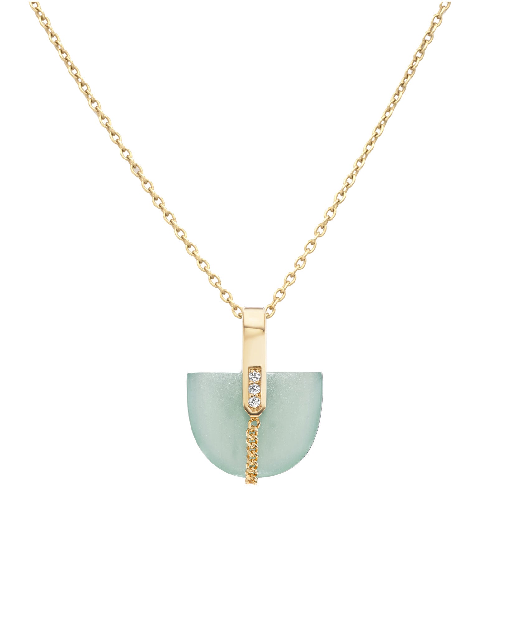 Brevity Pavé Mayan Blue Green Jade Pendant