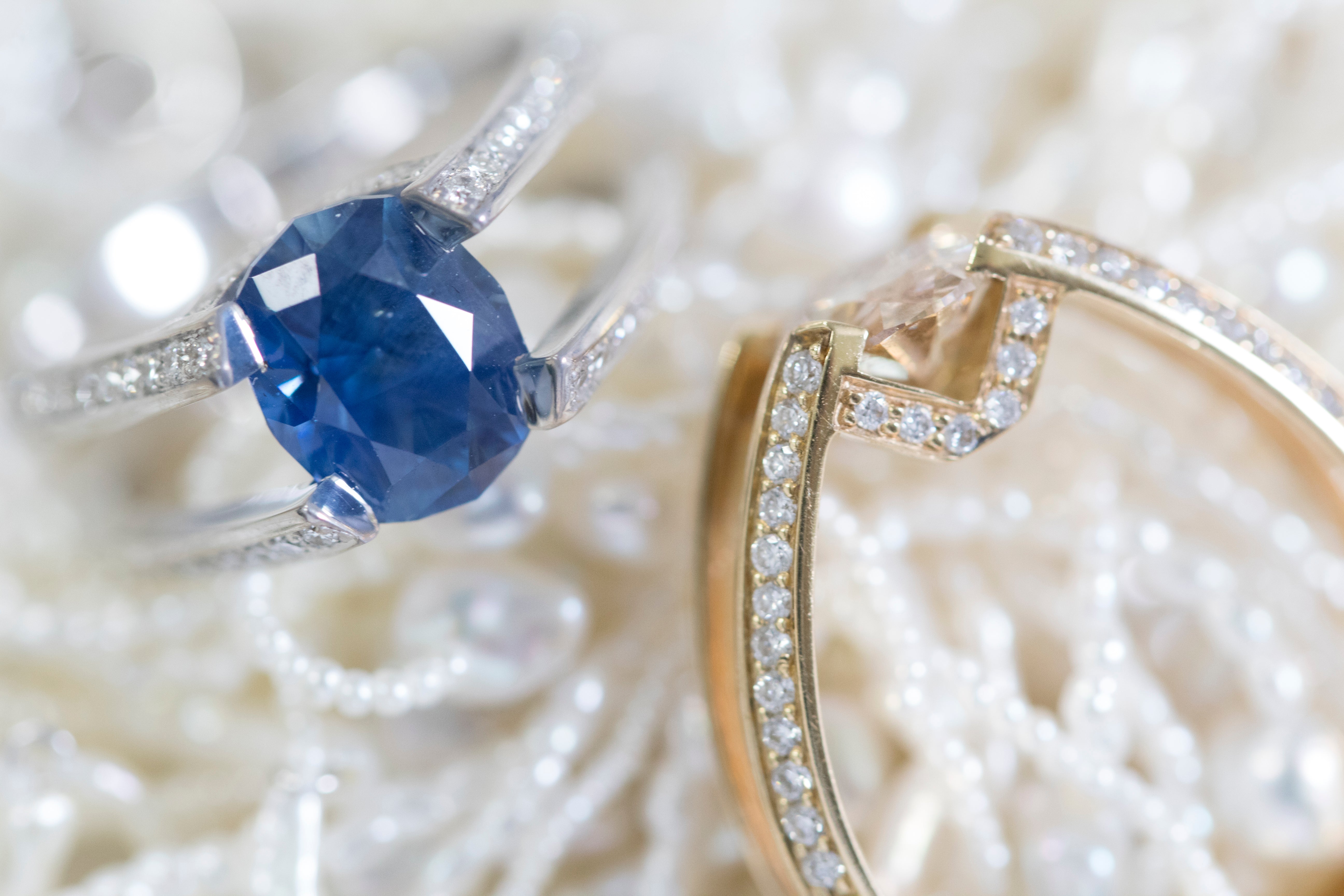 Sapphire futurist custom engagement ring