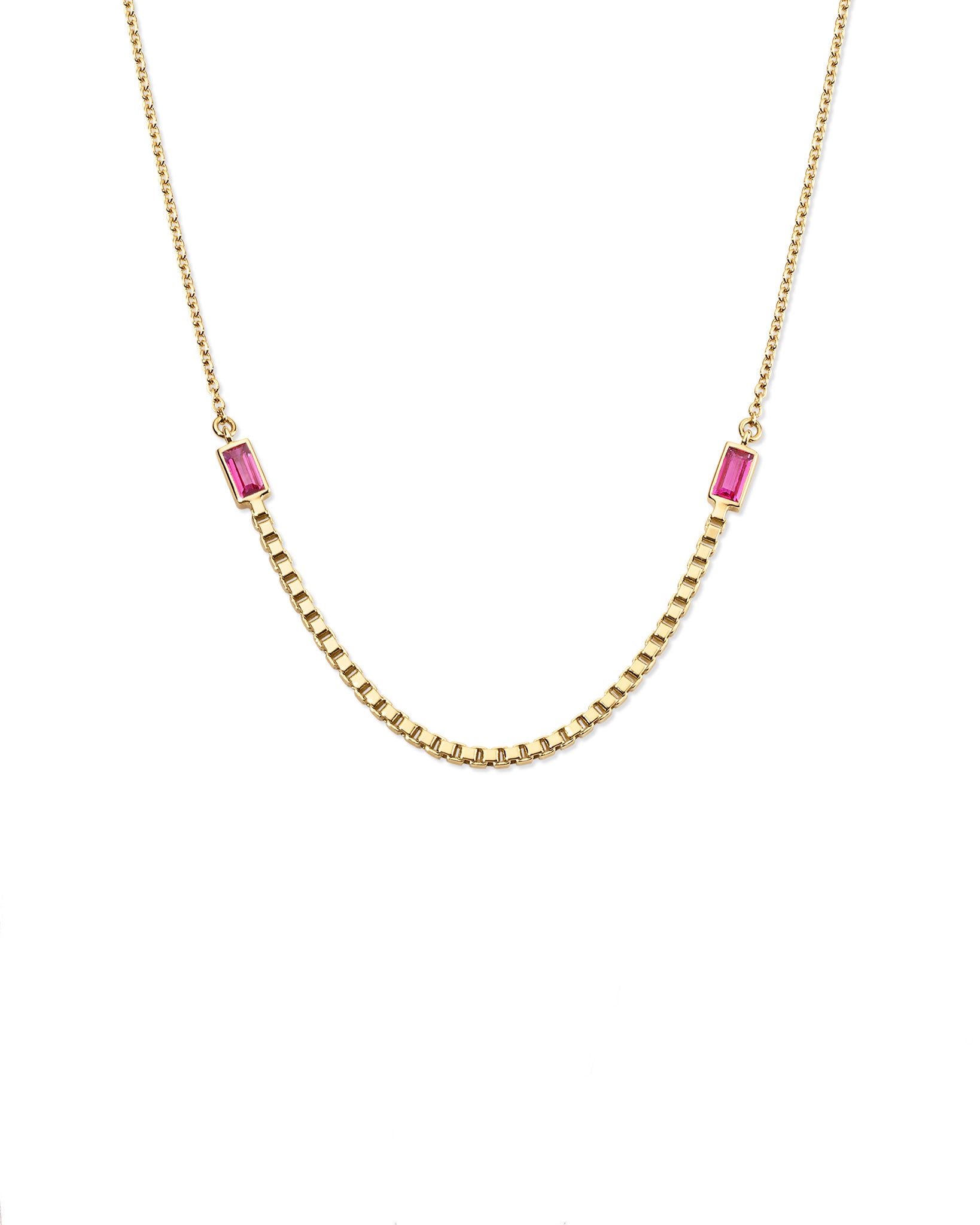 Halo Luna Ruby Necklace