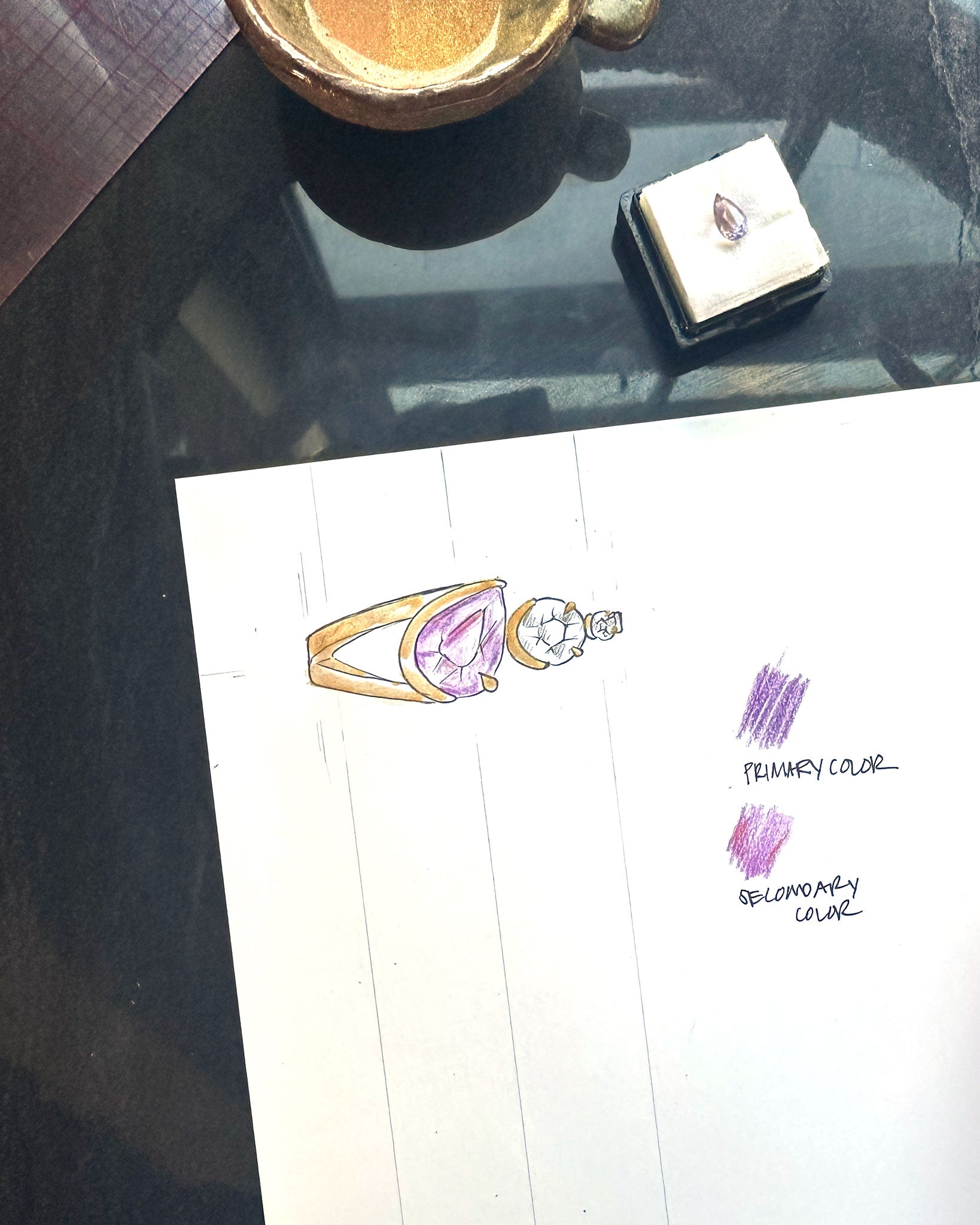 Stylish Bright Ring Pear Sapphire worn on a hand, illustrating the beauty of this exclusive pear sapphire ring.