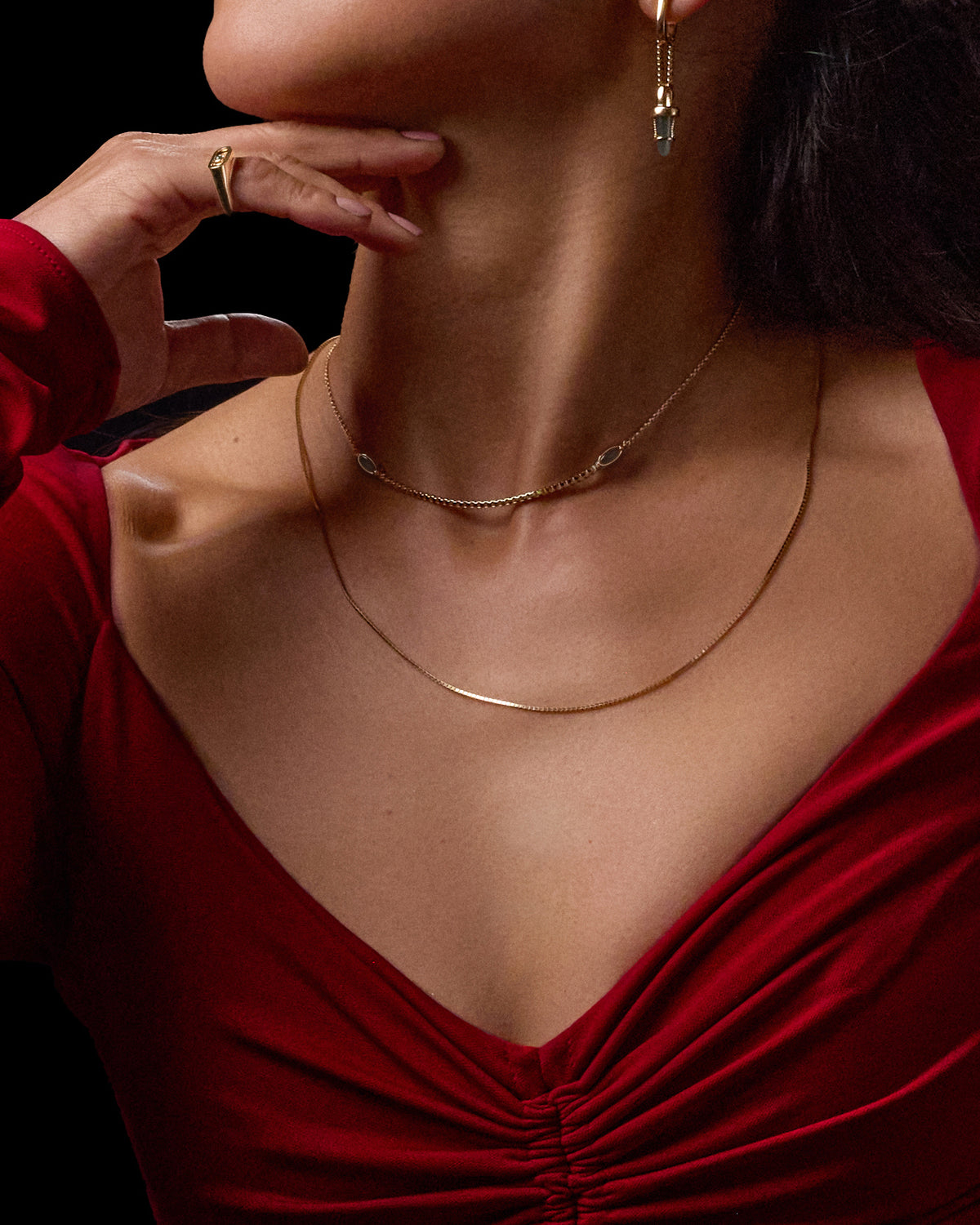 Halo Crescent Jade Necklace