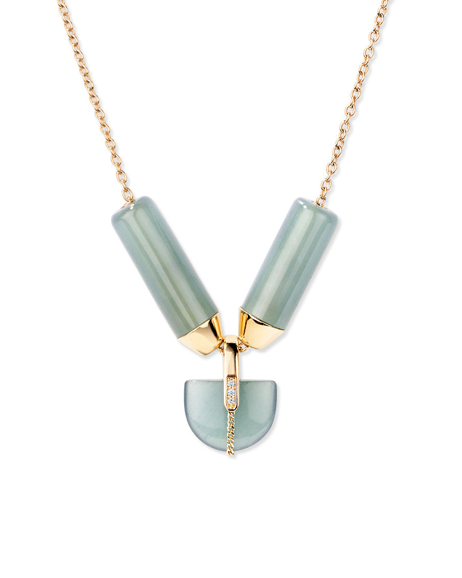 Open Necklace + Brevity Blue-Green Jade Curio