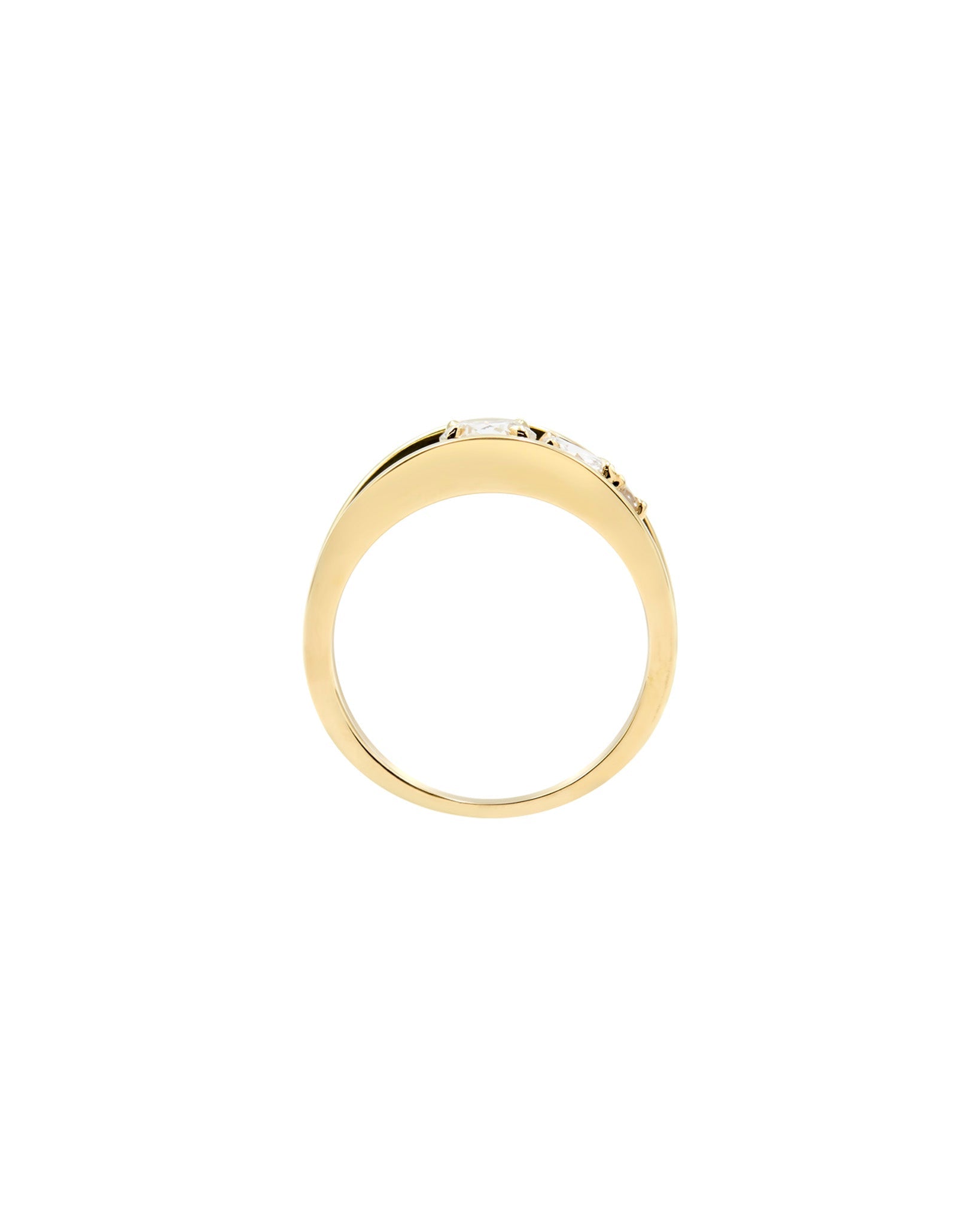 Bliss Lau Empath Ring in Recycled gold and lab diamonds. Side view.