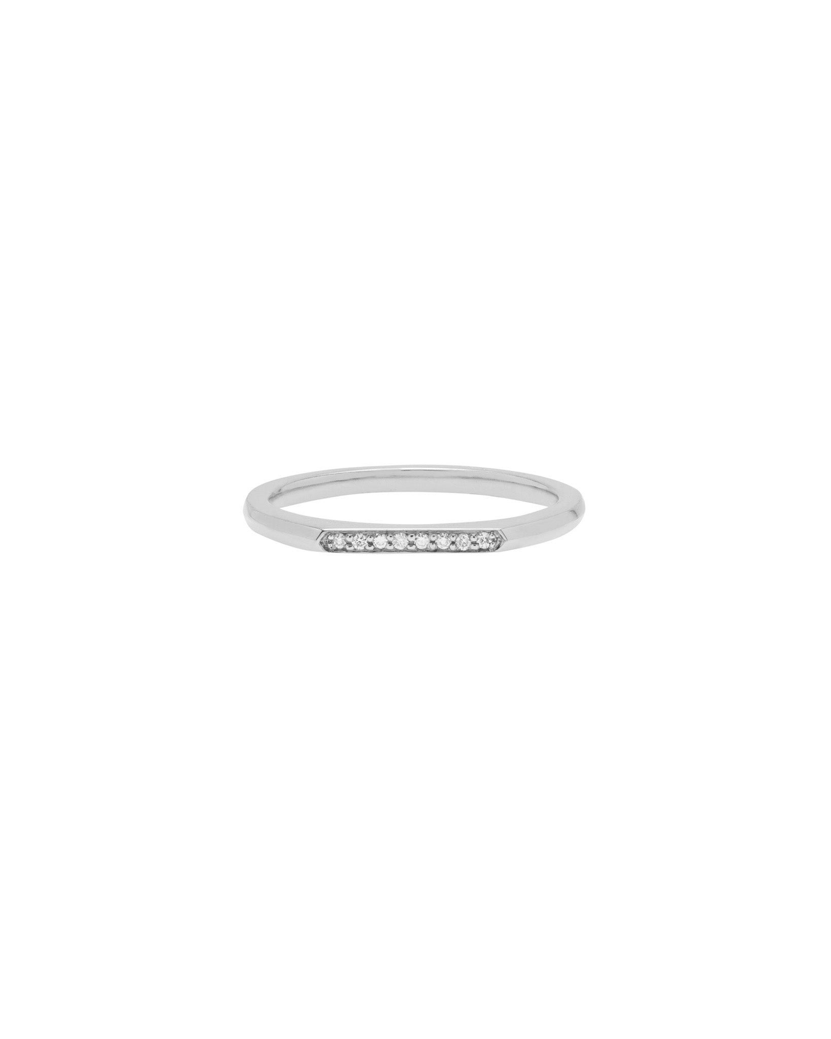 Minimalist Pavé Band featuring a sleek design with G-VS quality pavé set white diamonds, perfect for elegant everyday wear.
