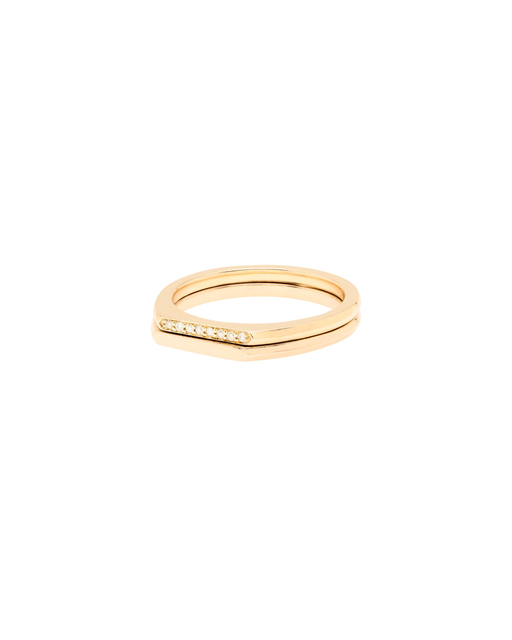 Chic Minimalist Band Set showcasing a sleek gold ring with a knife-edge design, ideal for a modern aesthetic.