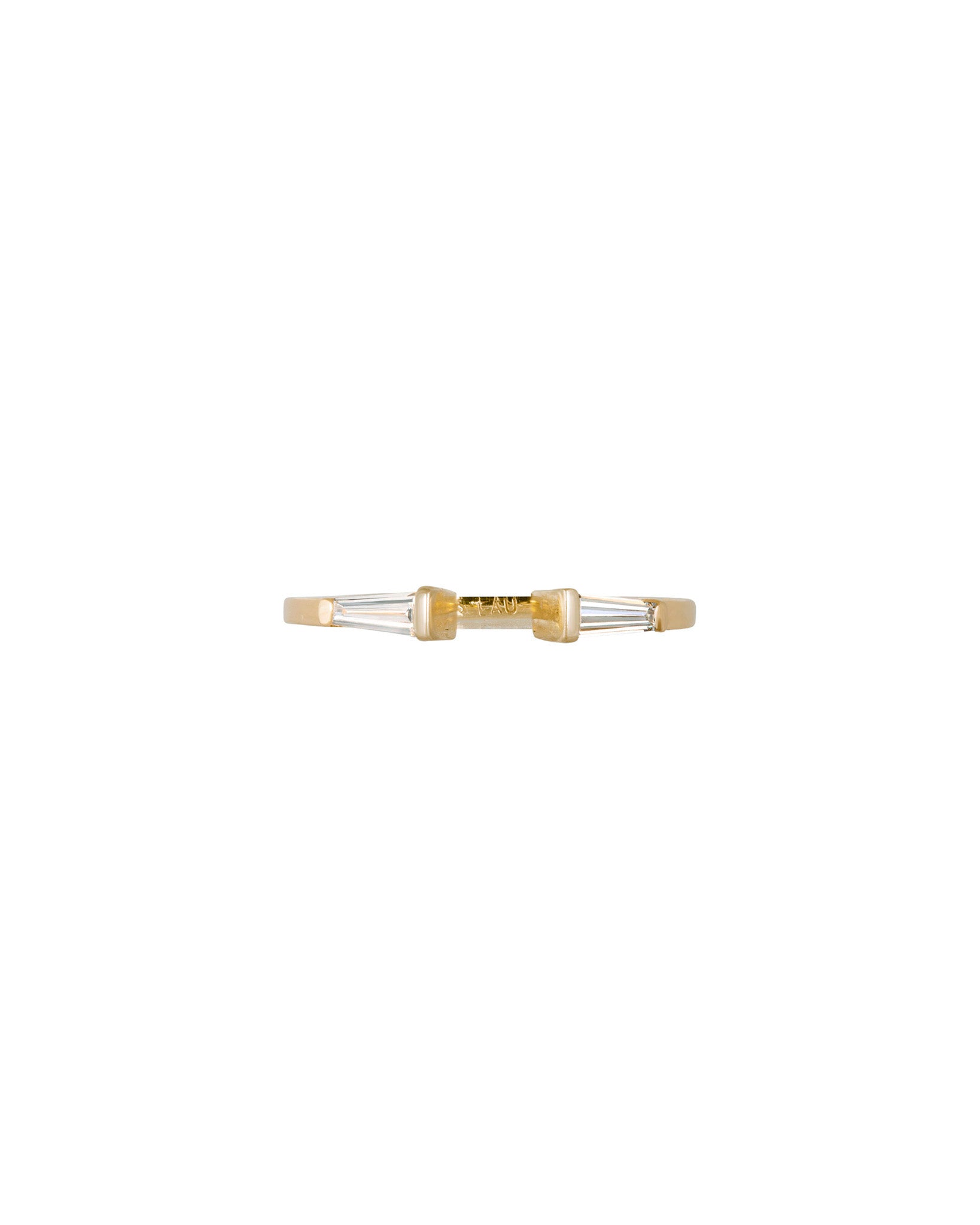 Perspective Ring from the Futurist + Perspective Ring Set, featuring a delicate tapered baguette design in yellow gold, perfect for accentuating the main ring.