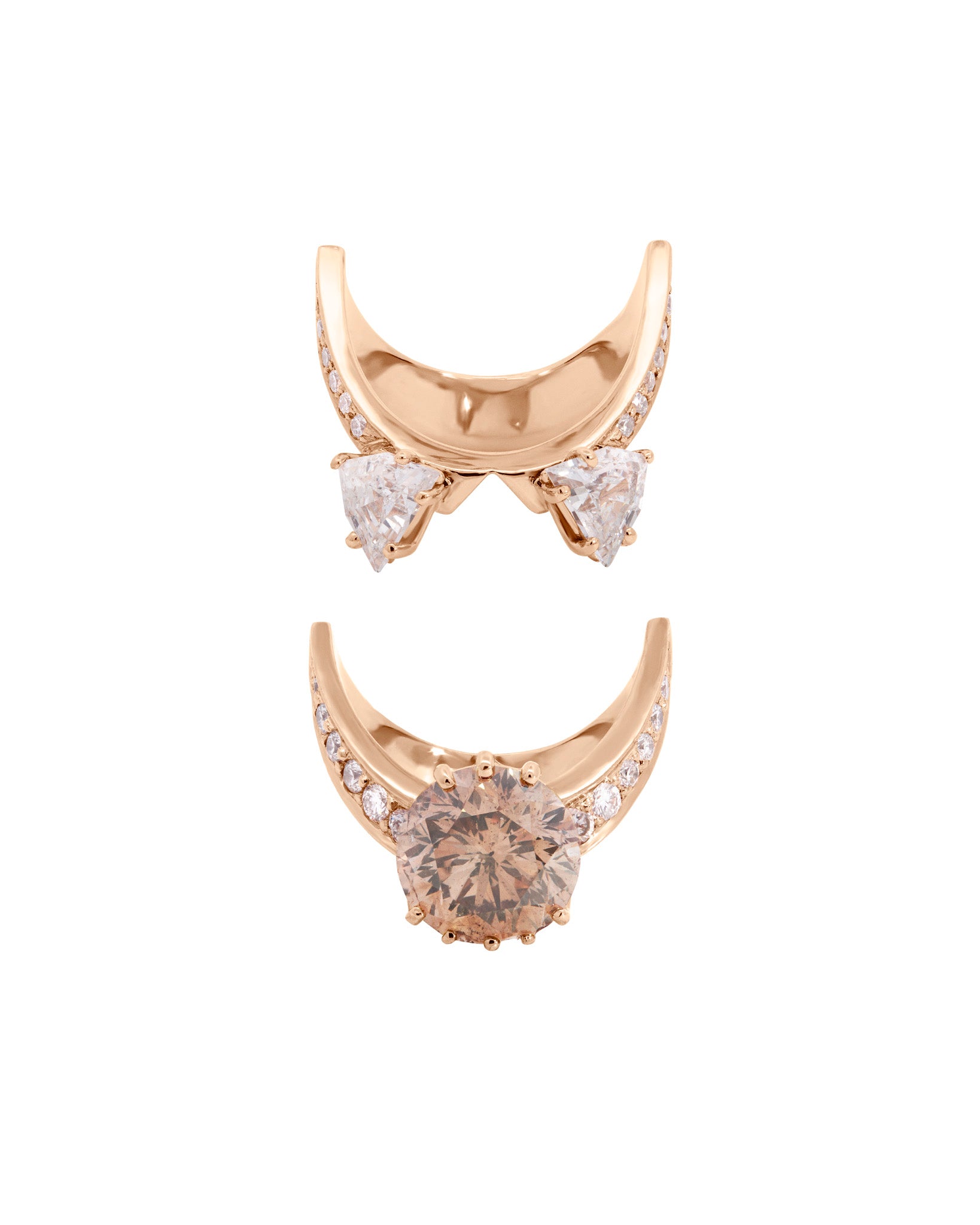 Sphynx Ring Set Champagne Diamond