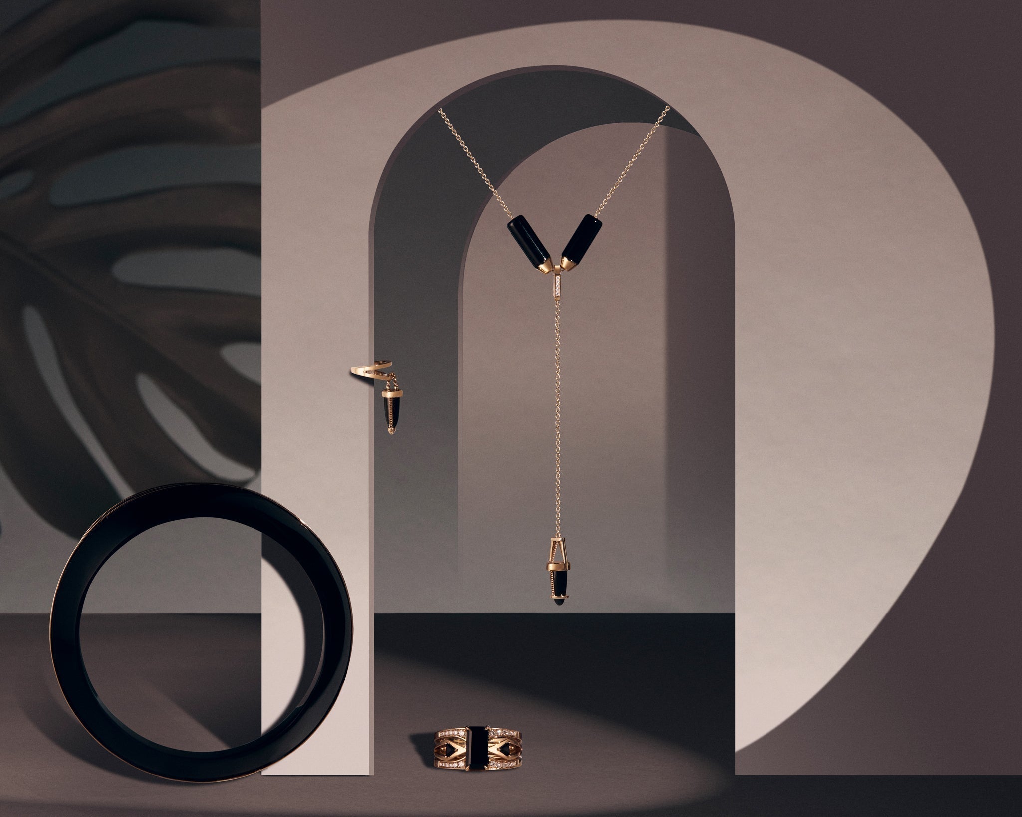 As we are collection Image Jade and 18K gold ring, necklace pendant and bracelet