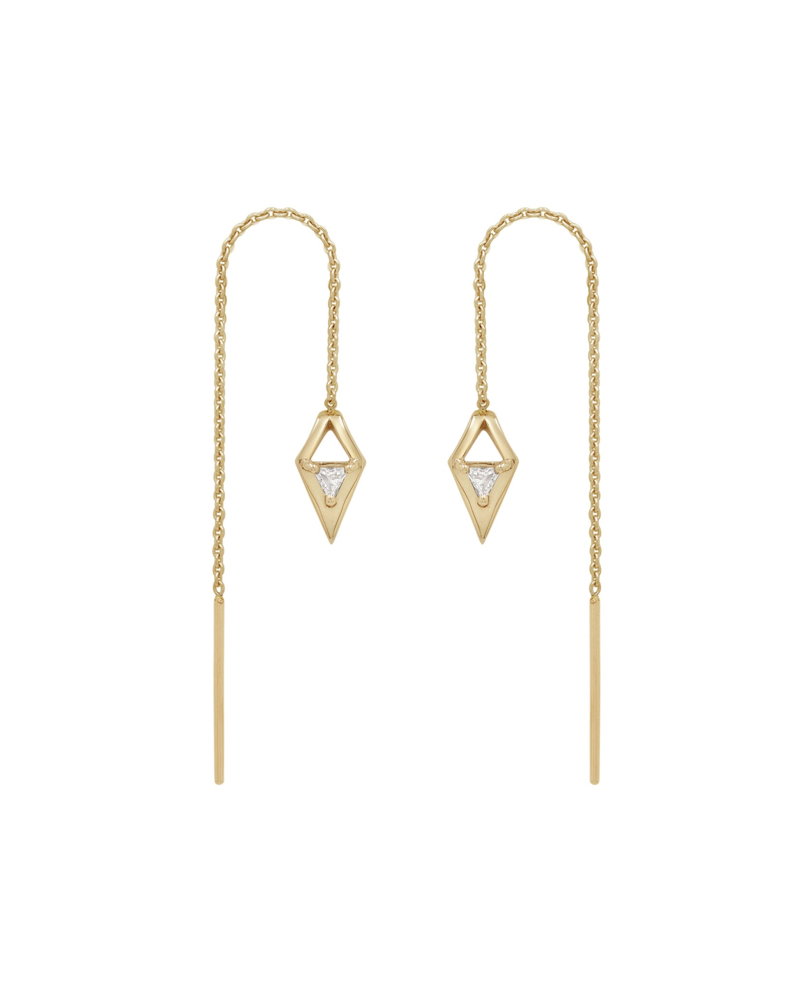 New Reflection Threader Earrings Lab Diamond