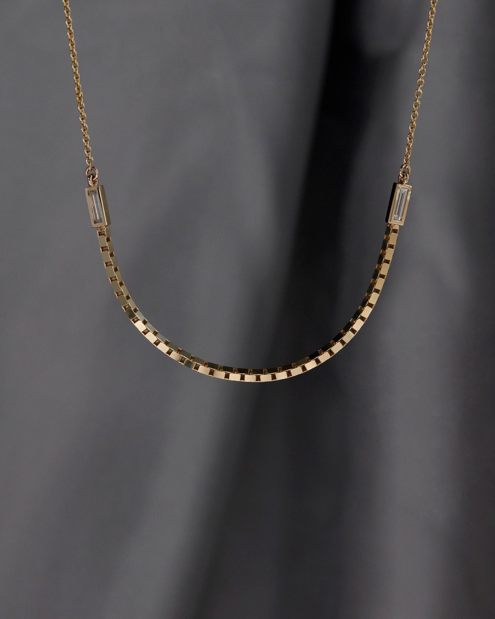 halo luna necklace with dark background