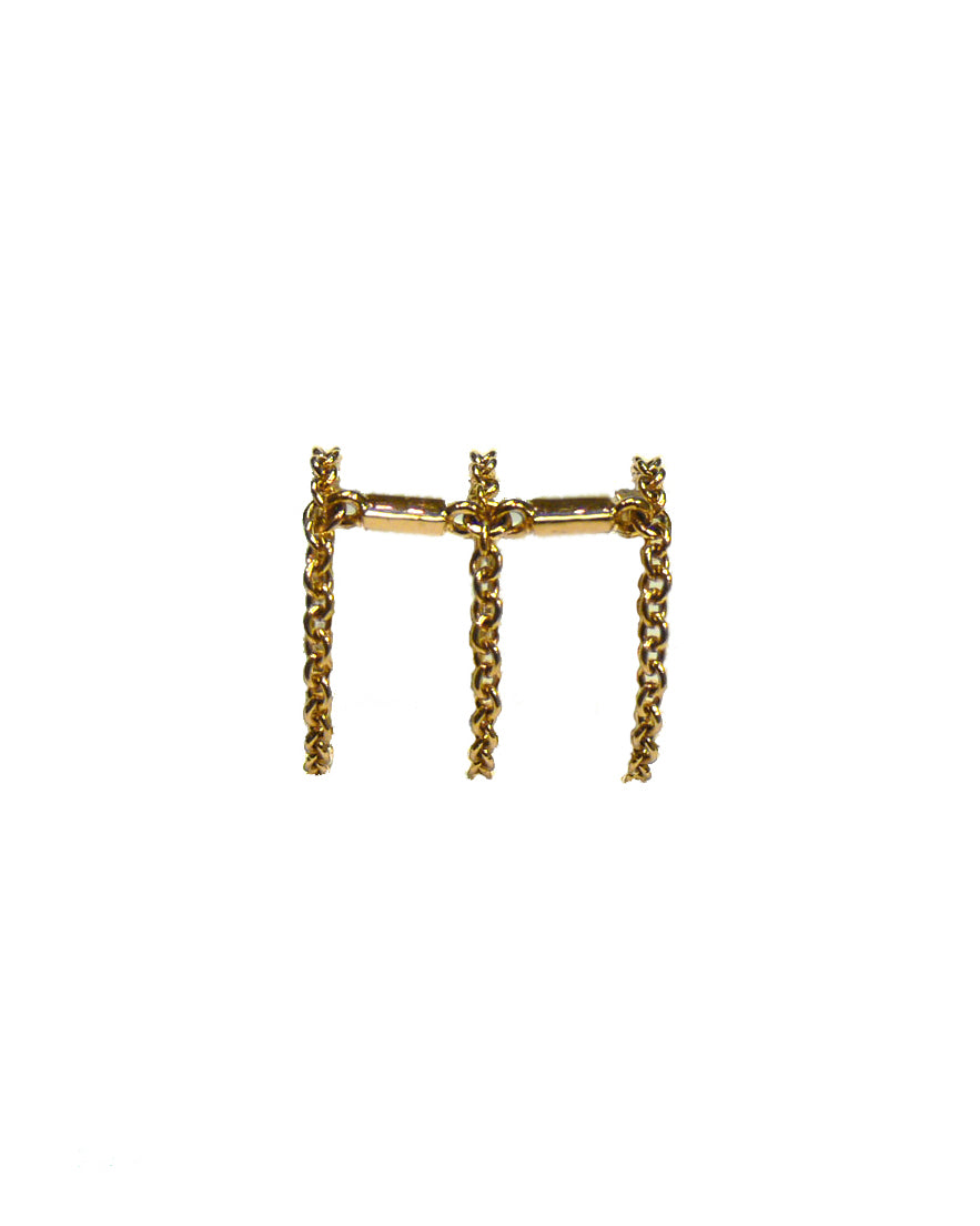 Tiered Cage Ring 3-Chain Vermeil Size 5.25 - Vault Sale