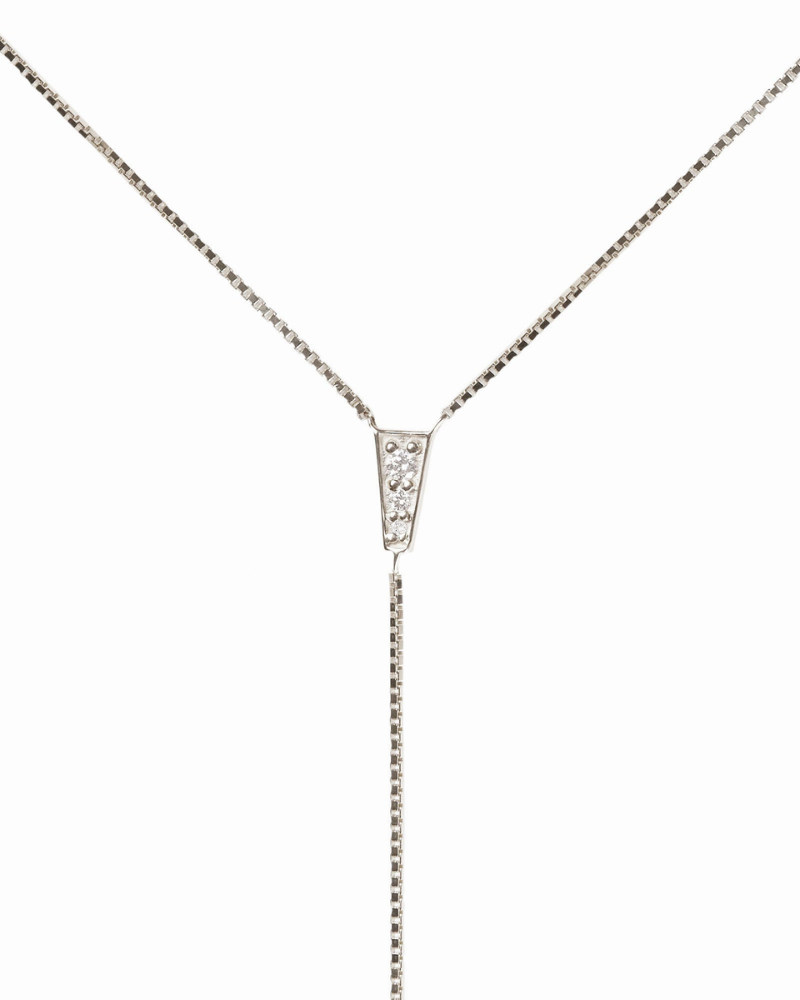 BLiss Lau Blink Body chain in silver close up view