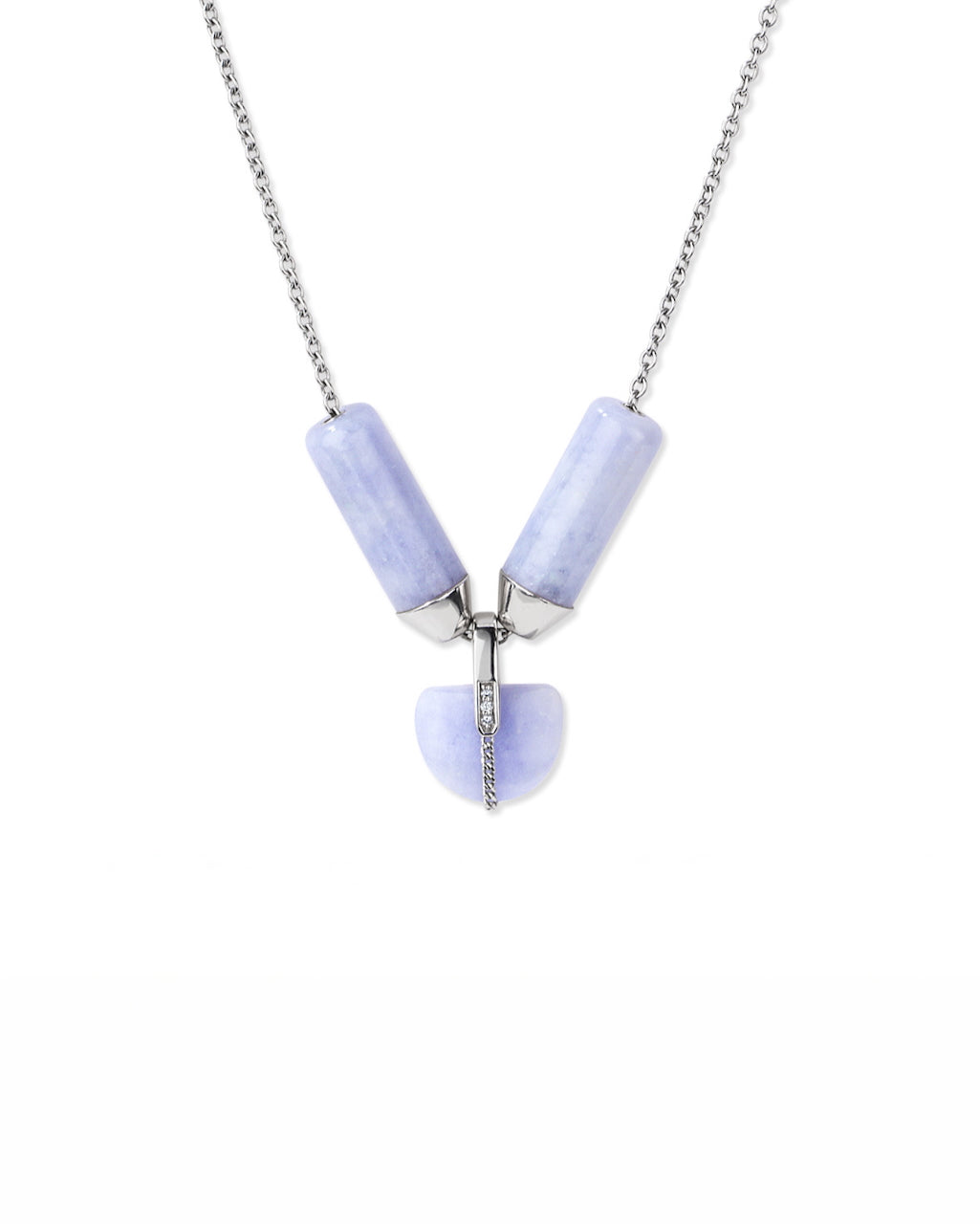 Open Necklace + Brevity Lavender Jade Platinum