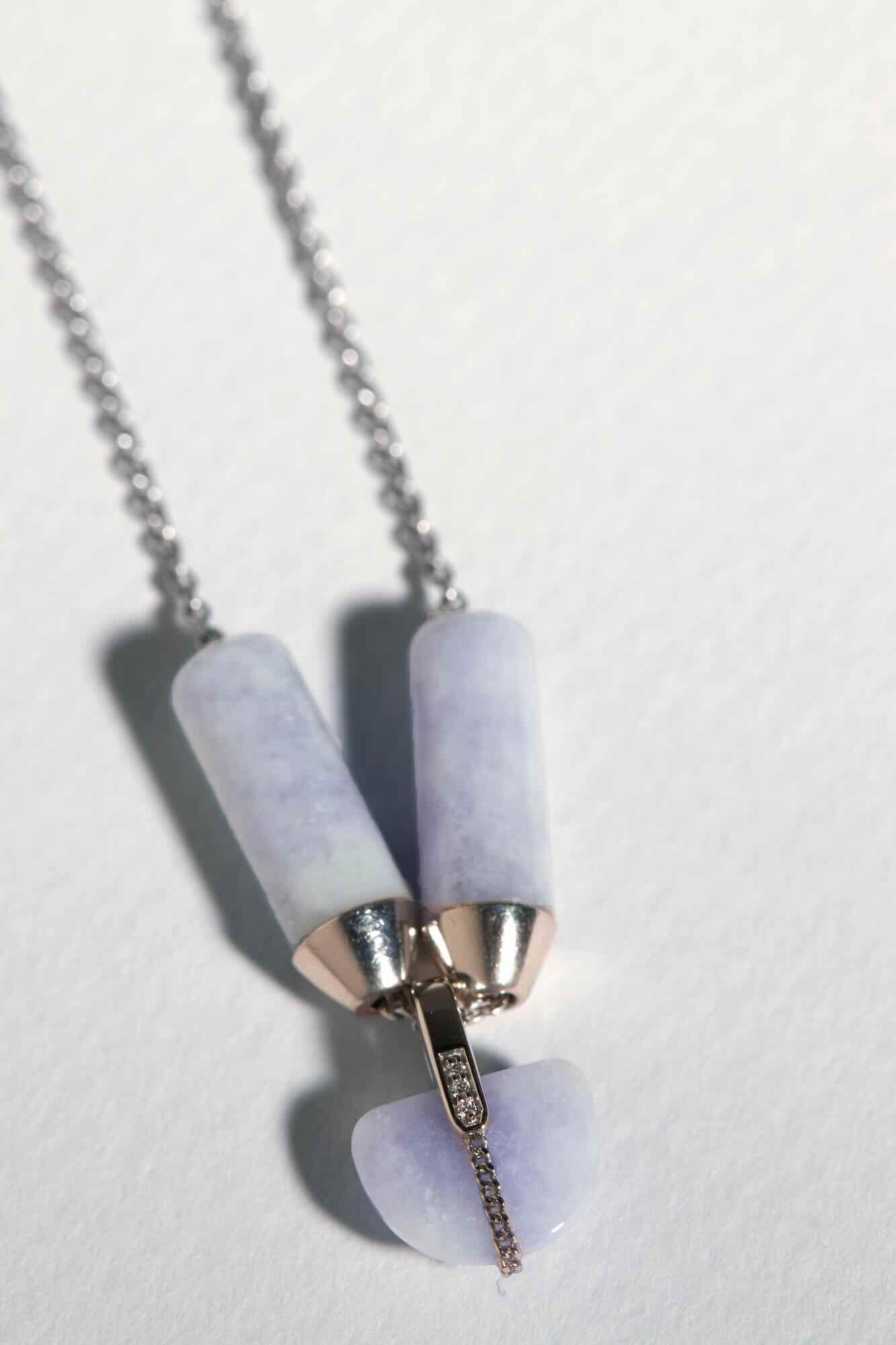 Open Necklace + Brevity Lavender Jade Platinum