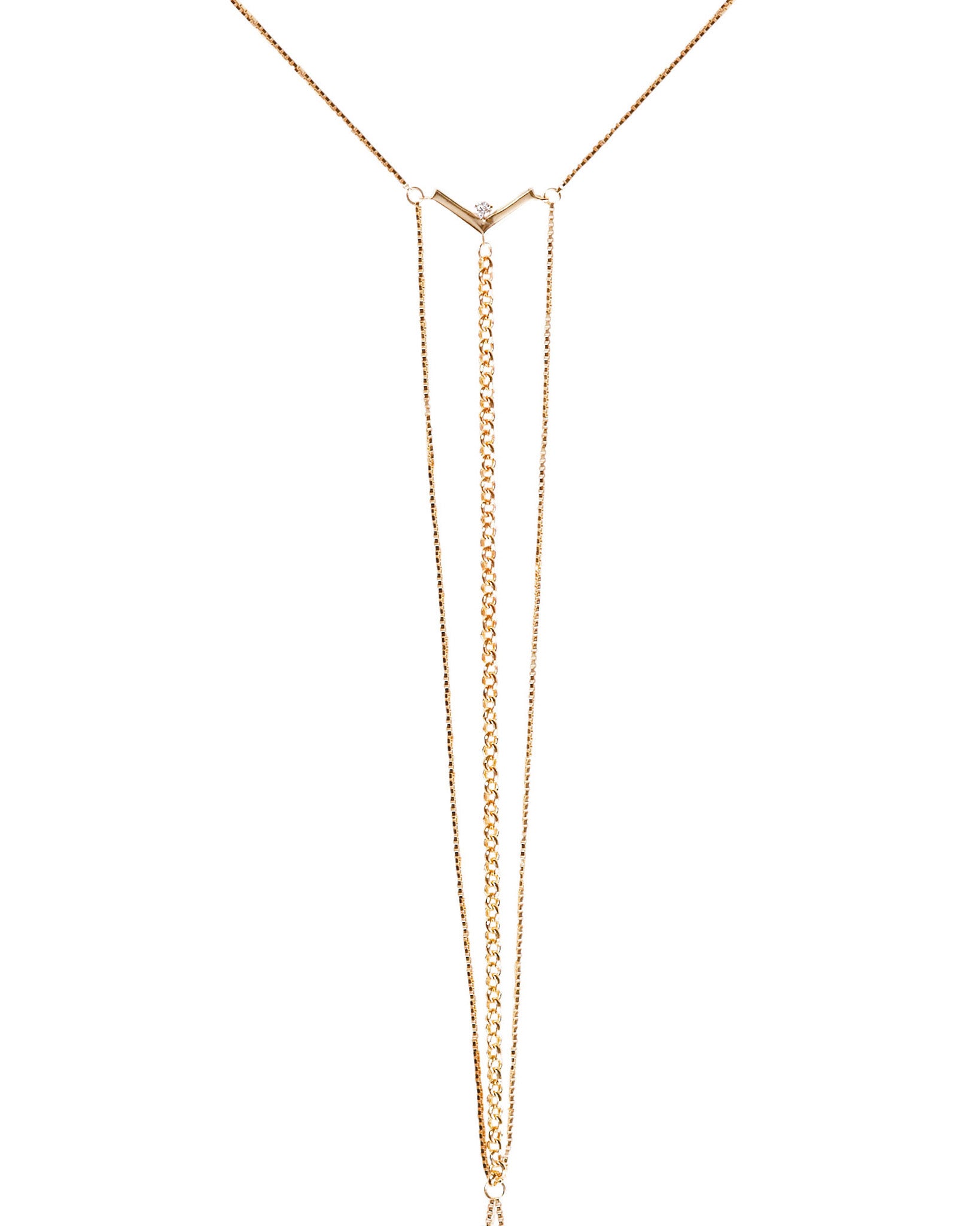 Bliss Lau Interlude Body Chain Gold Vermeil and white diamond