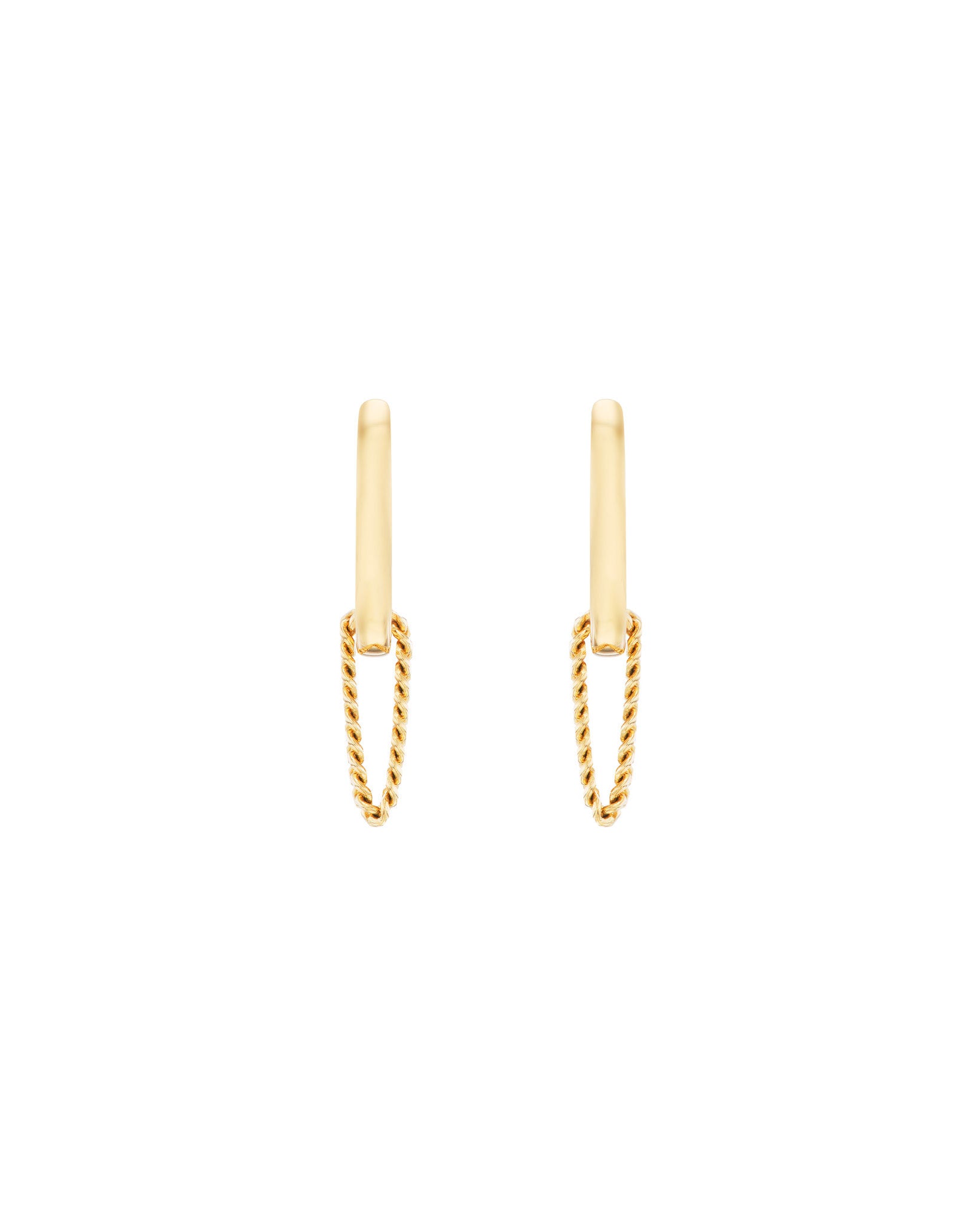 Bliss Lau Nuance Earrings huggie earrings in 18K with chains. 