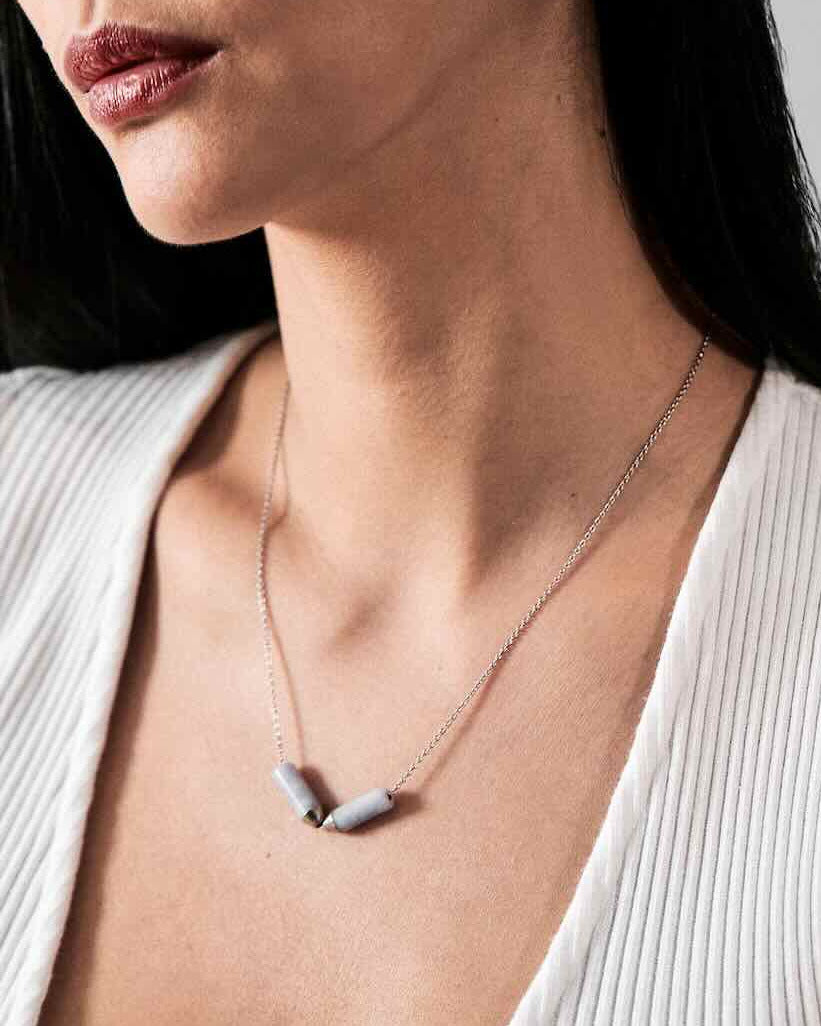 Open Necklace - Mayan Lavender Jade and Platinum