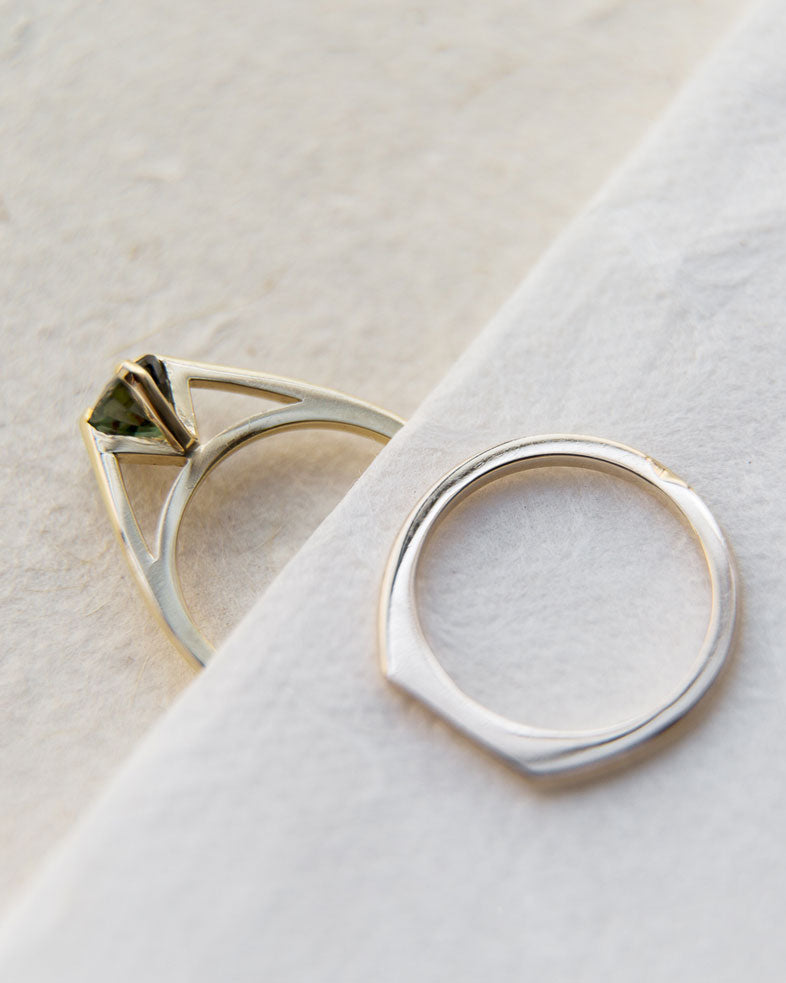 Minimalist Arc + Minimalist Band Ring Set