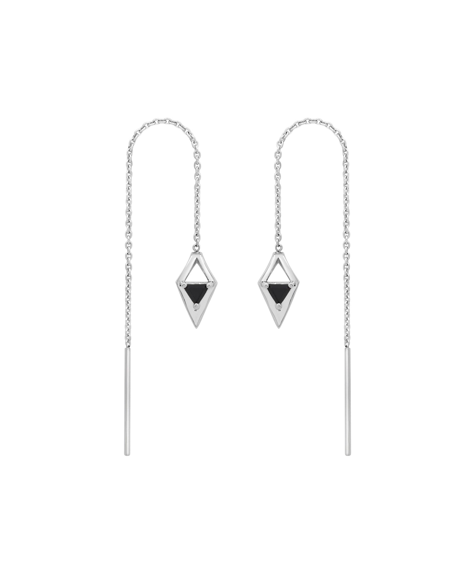 Reflection Threader Earrings Black Spinel