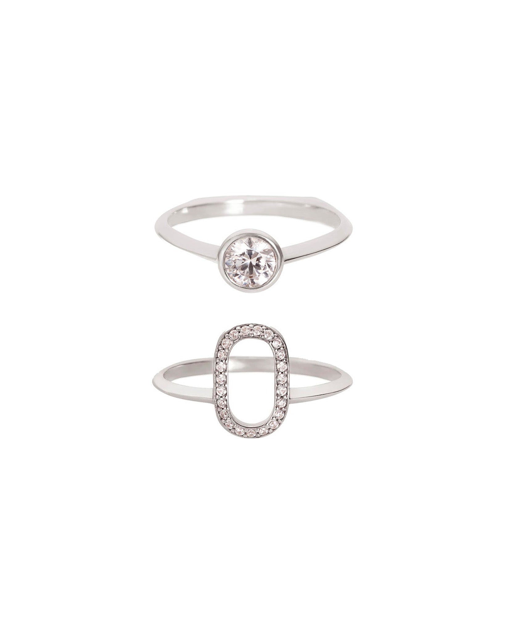 Acoustic + Oval Outline Ring Set