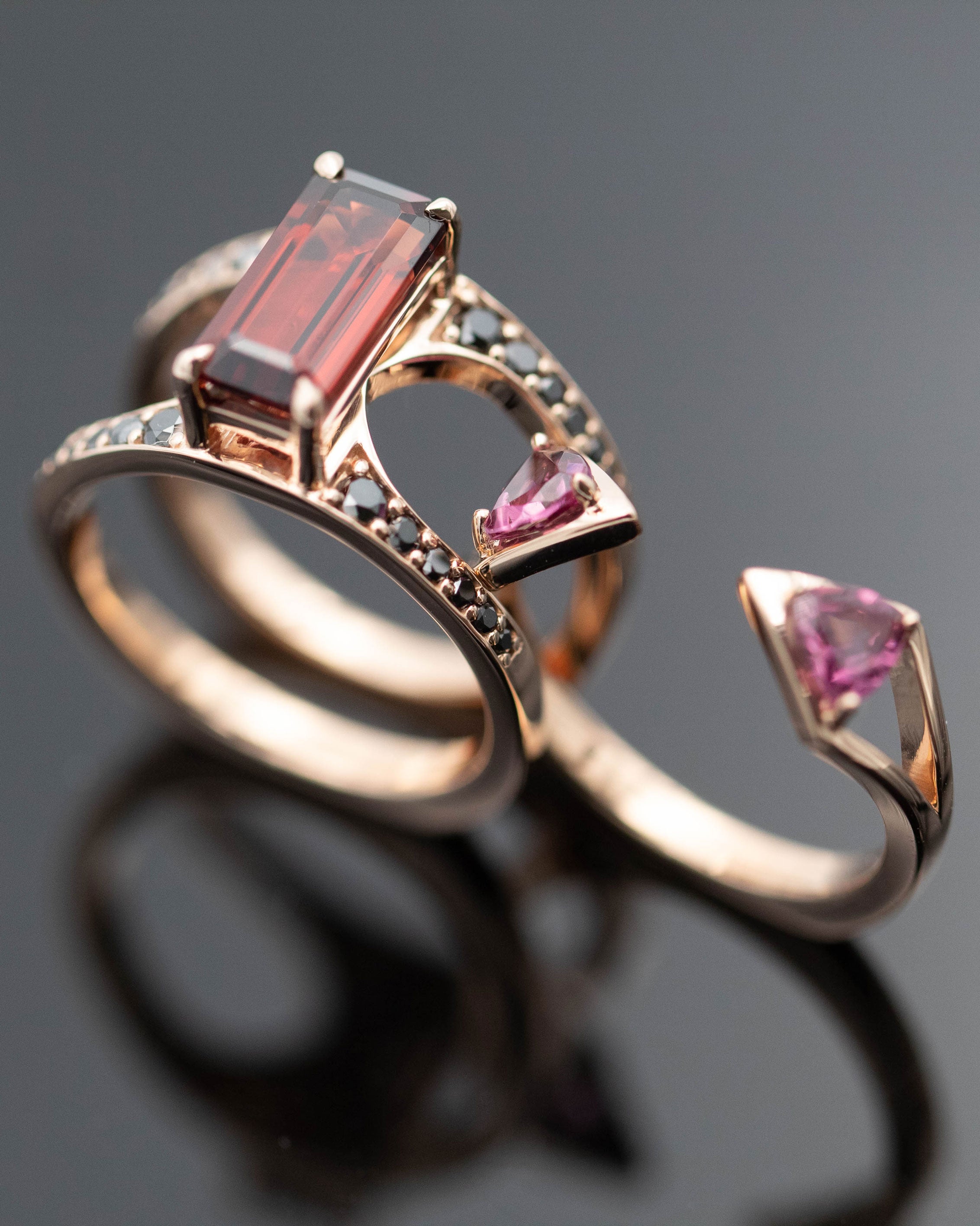 Mirage + Reflection Ring Set Garnet