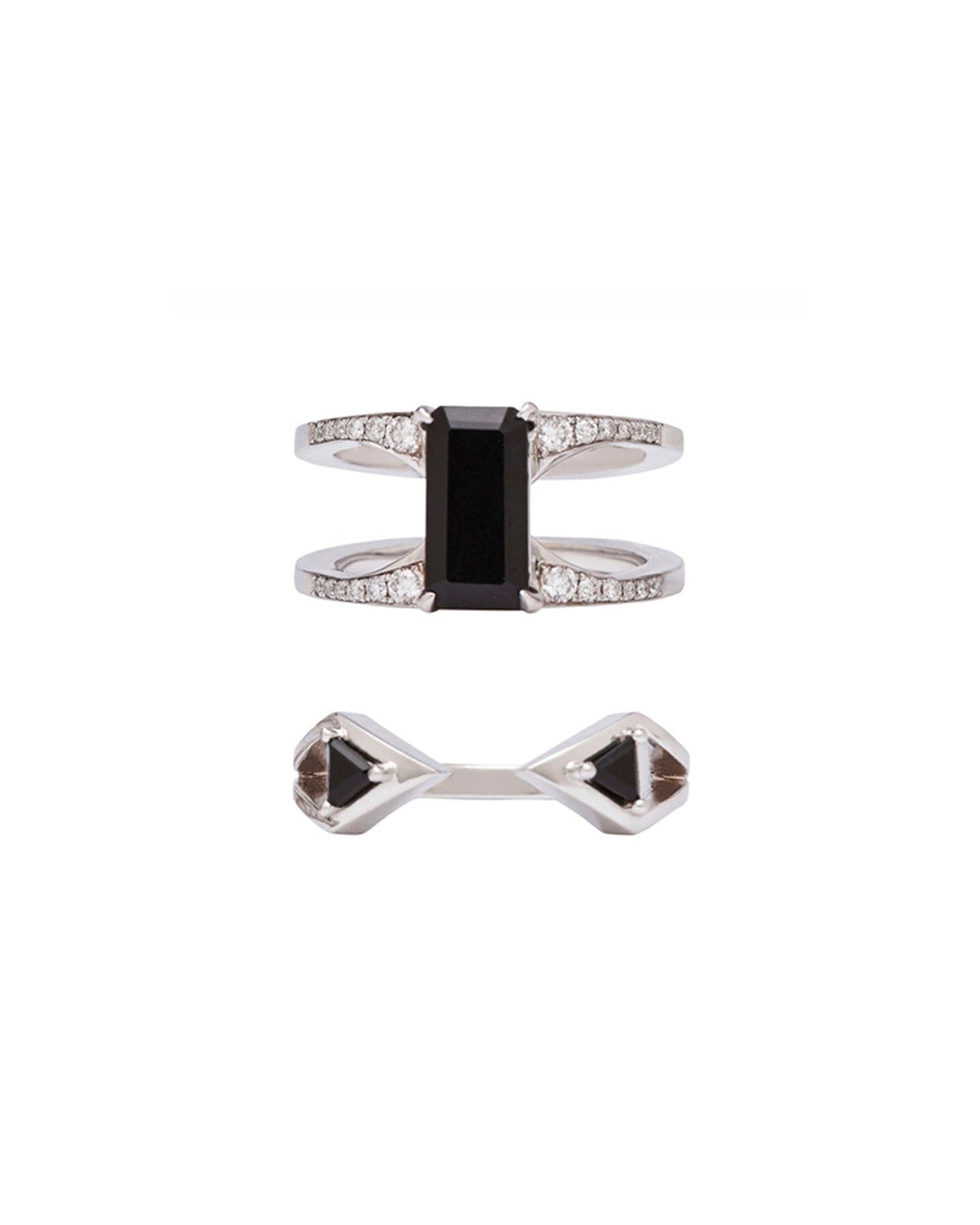 Mirage + Reflection Ring Set Black Spinel