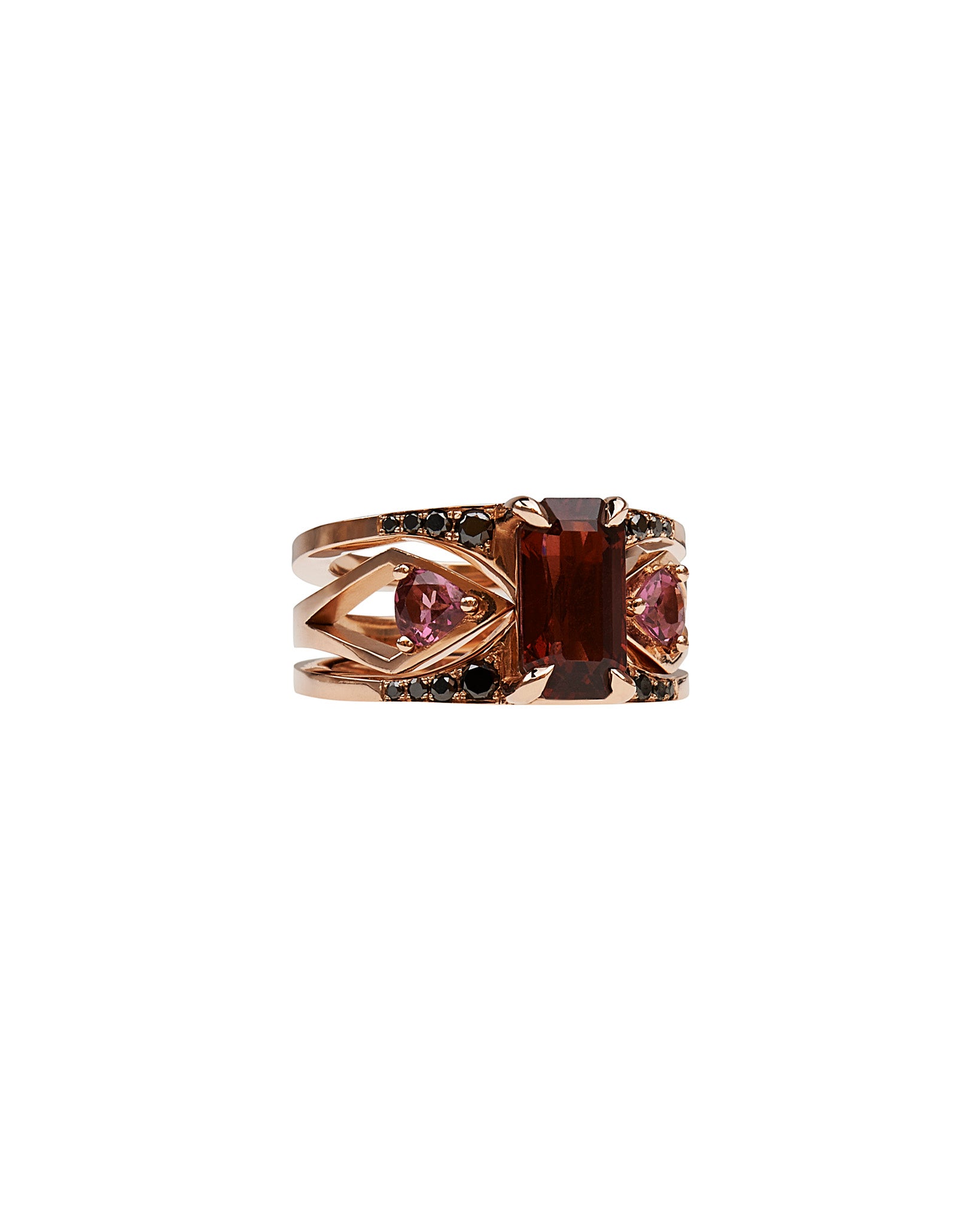 Mirage + Reflection Ring Set Garnet