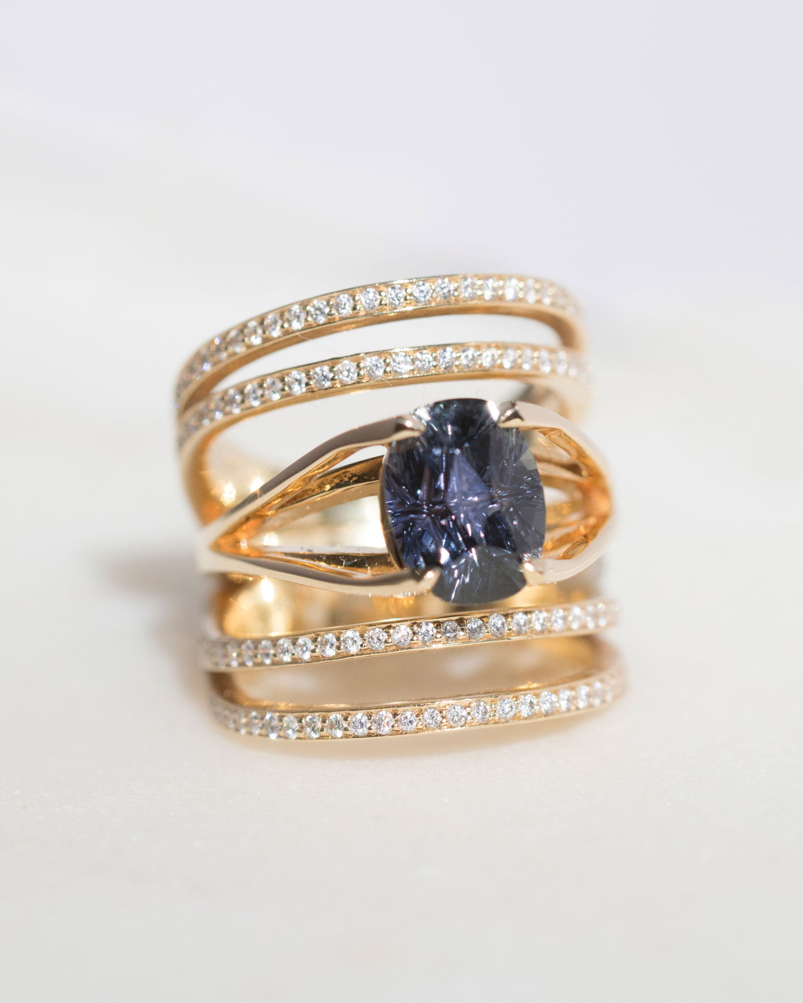 Buy Elliptical Enclose Ring Set + Centered Ring | Handcrafted Jewelry ...