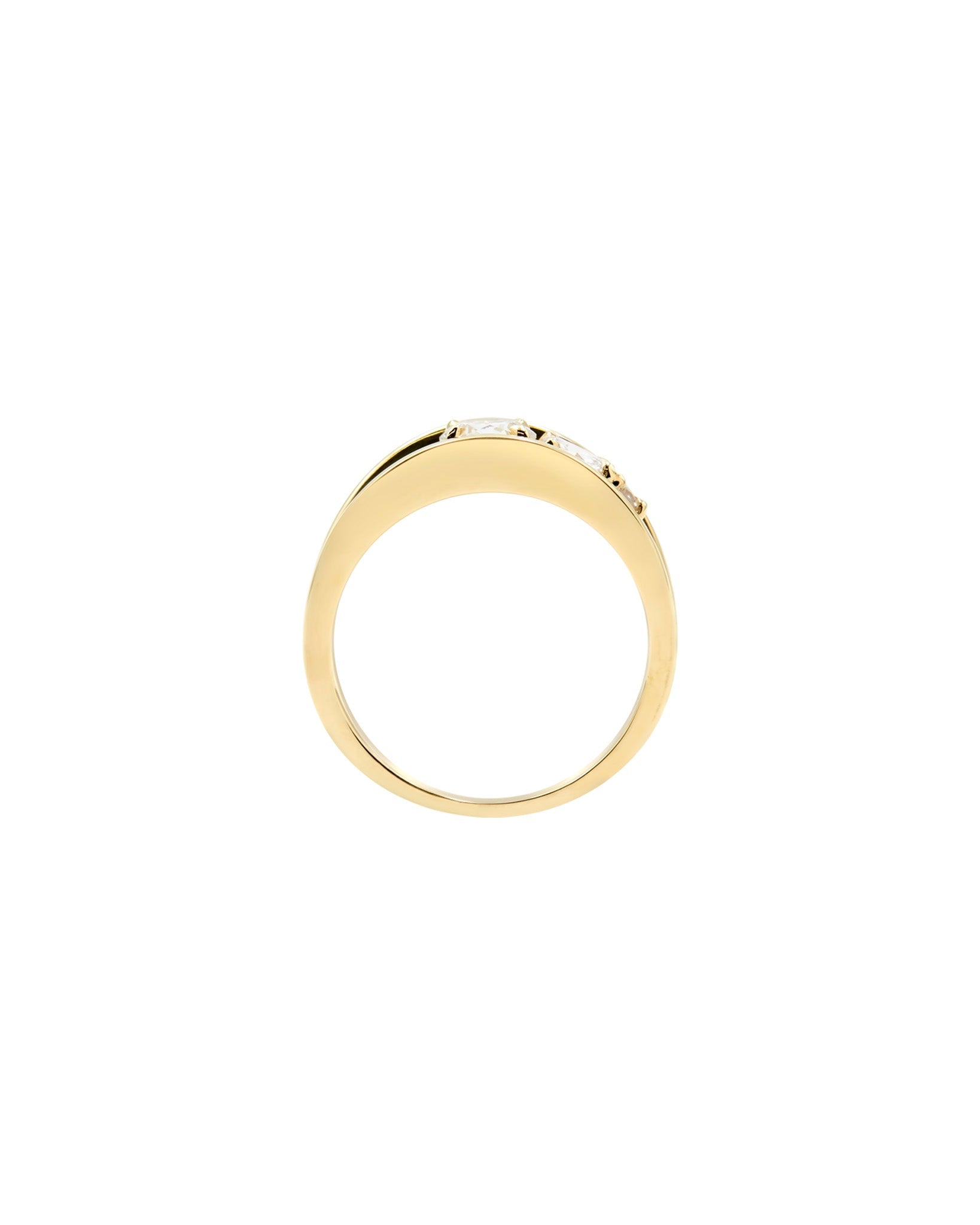 Bliss Lau Empath Ring in Recycled gold and lab diamonds. Side view. 