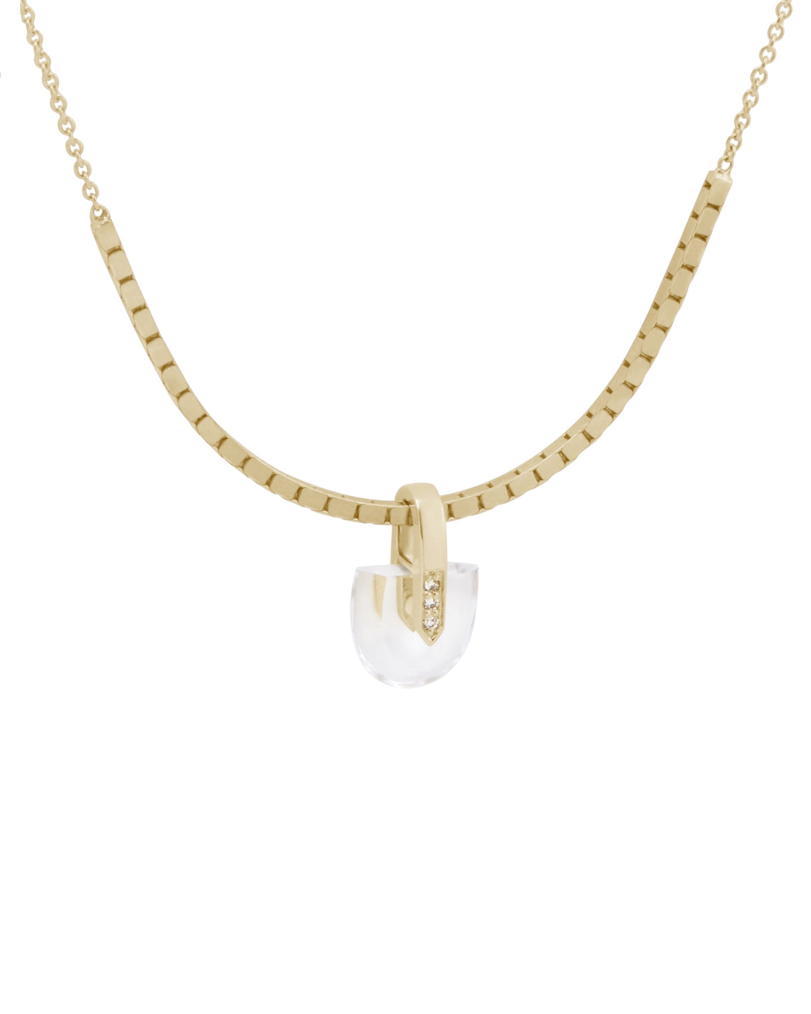 Halo Necklace + Small Brevity Pave Pendant