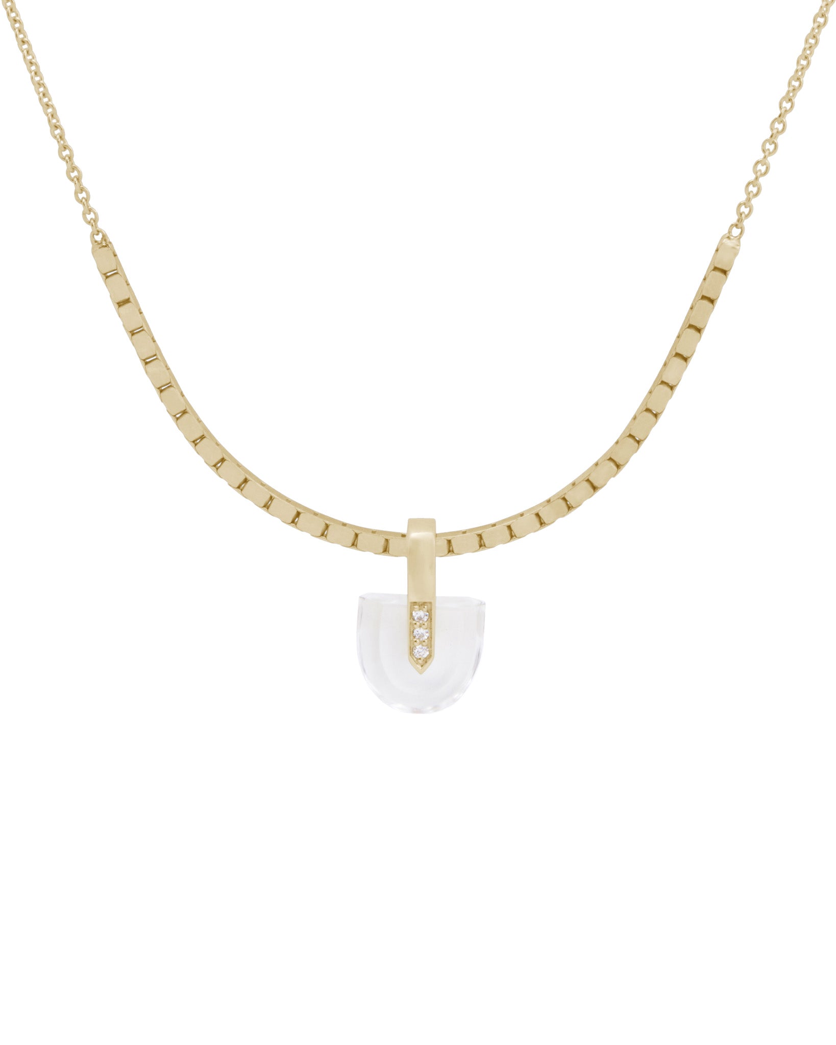 Halo Necklace + Small Brevity Pave Pendant