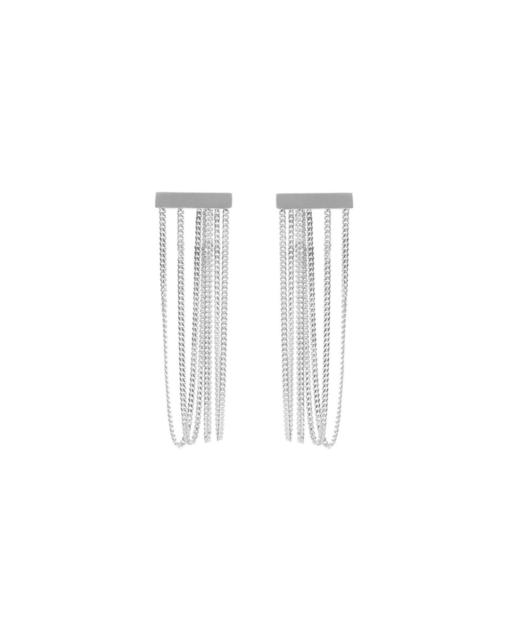 Levitate Sterling Silver Drop Earrings - Versatile Jewelry for Women, 2 7/8" Long Waterfall Design