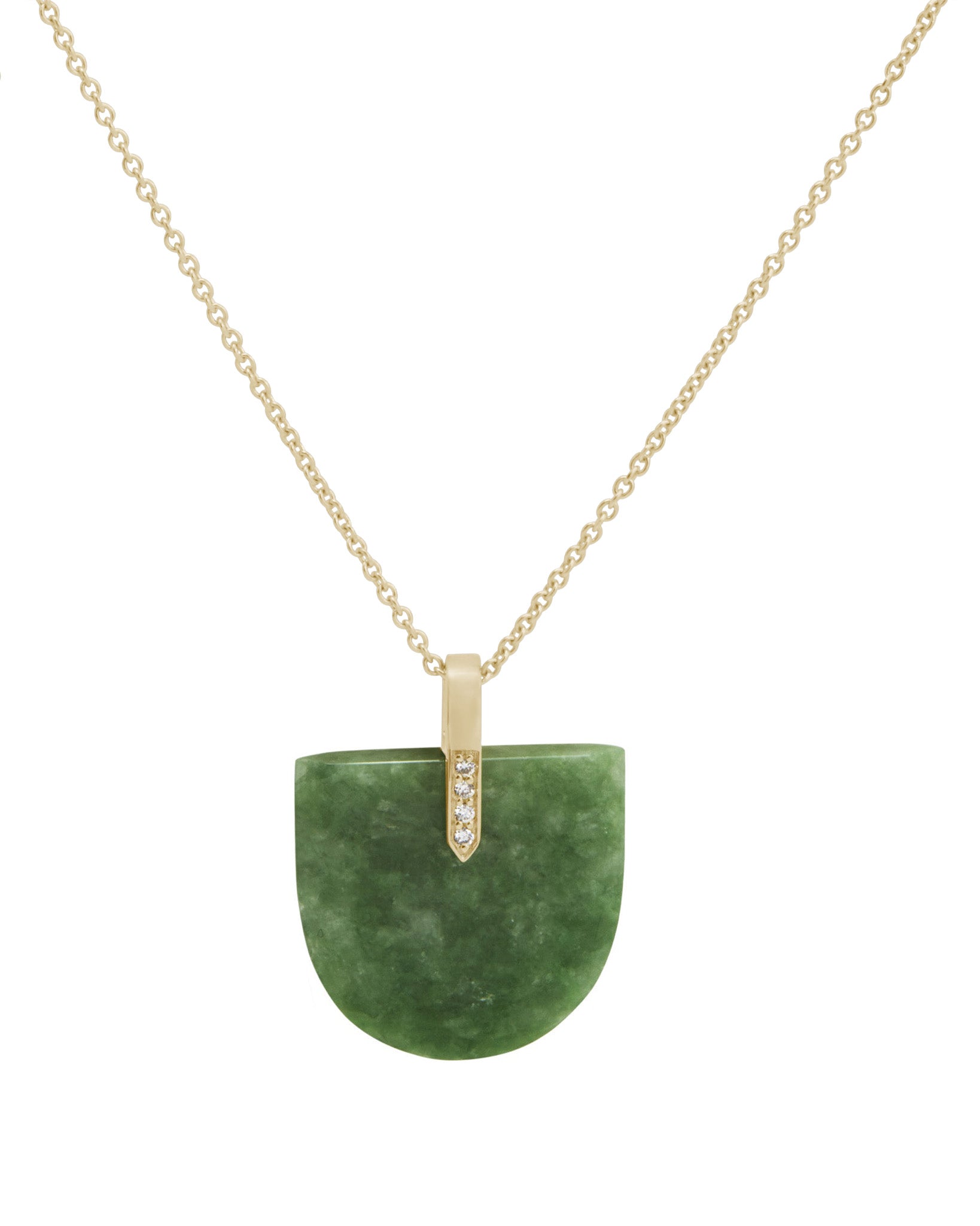 Large Brevity Jadeite Pave Necklace