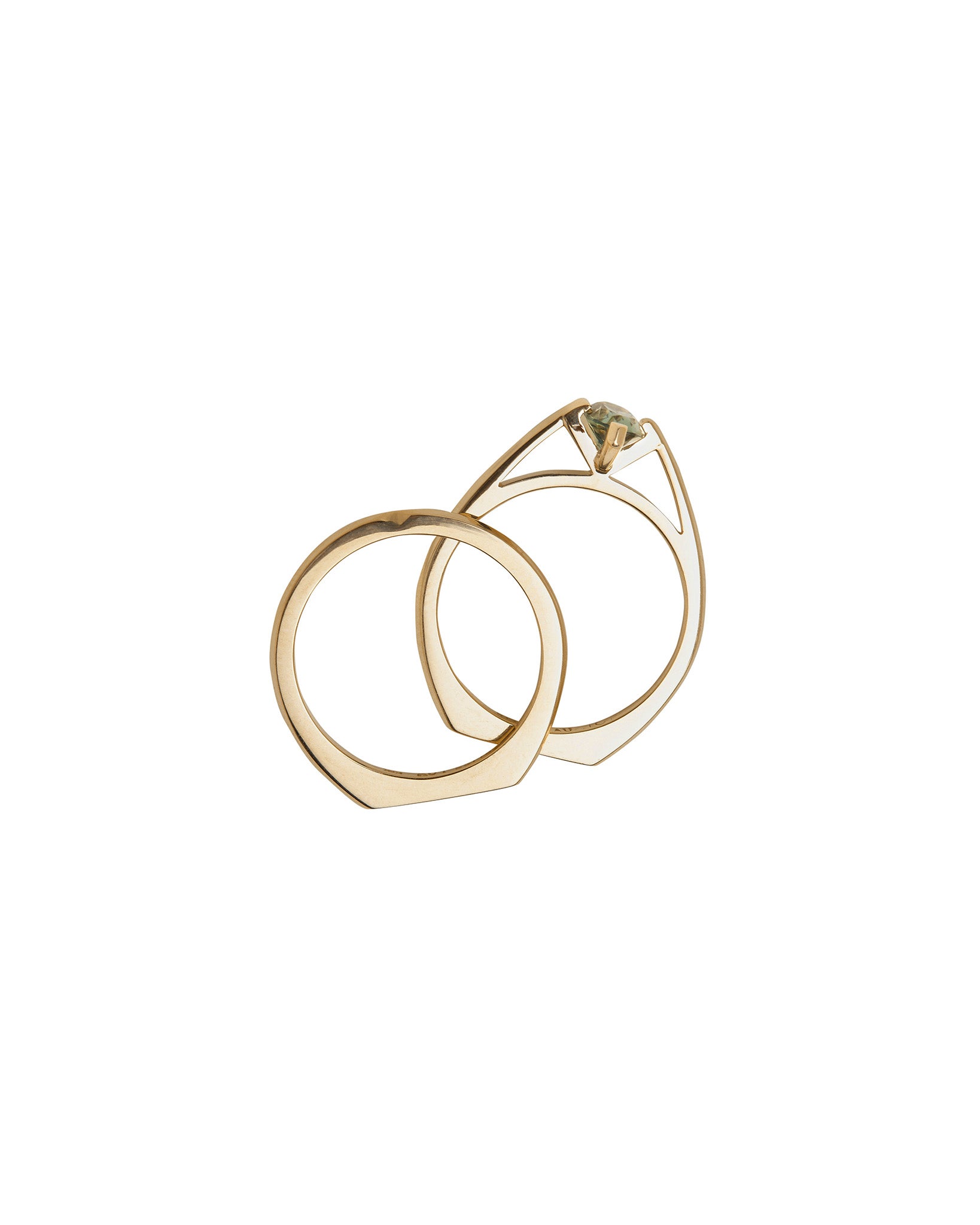 Minimalist Arc + Minimalist Band Ring Set