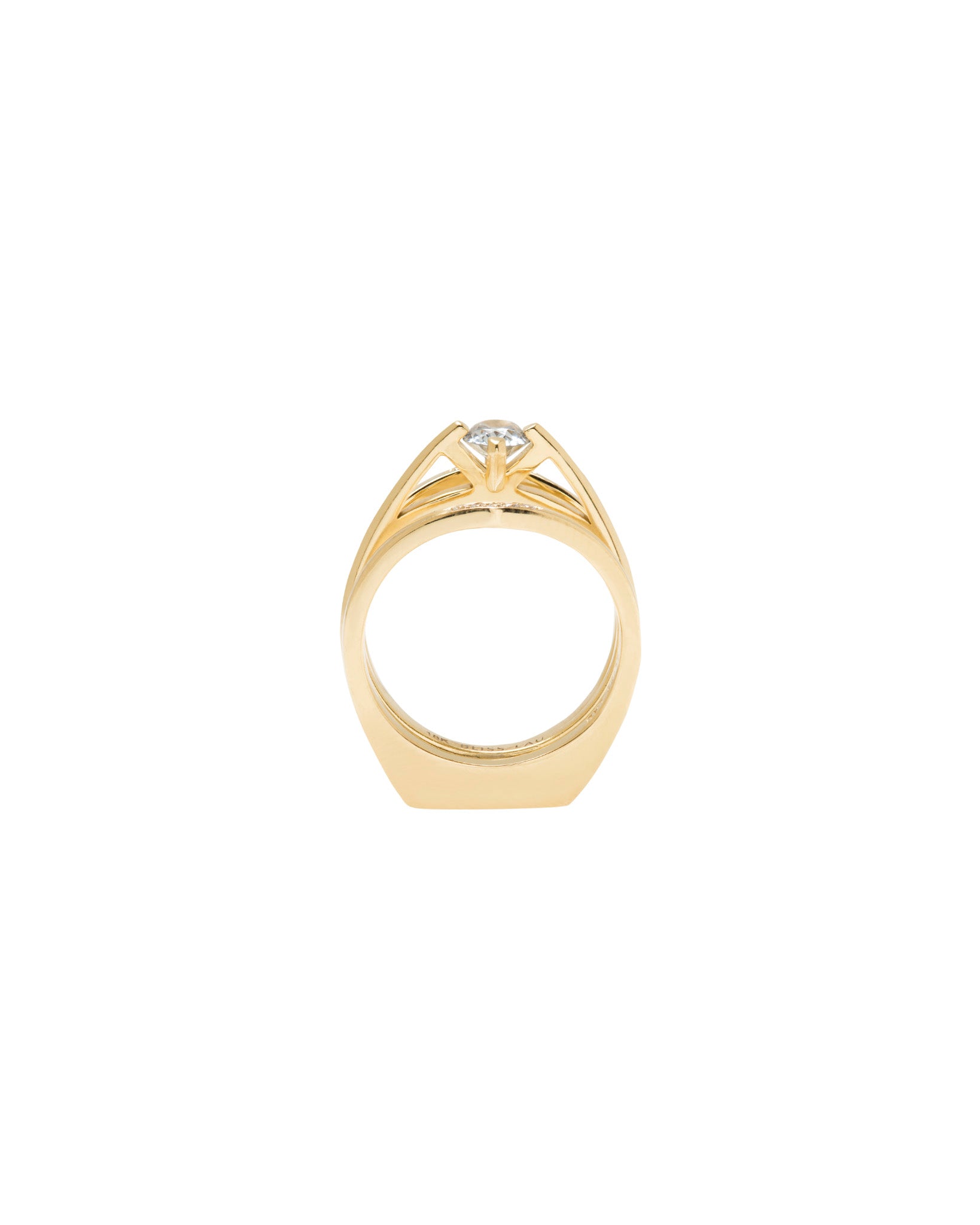 Minimalist Arc + Oblique X Enclose Ring Set