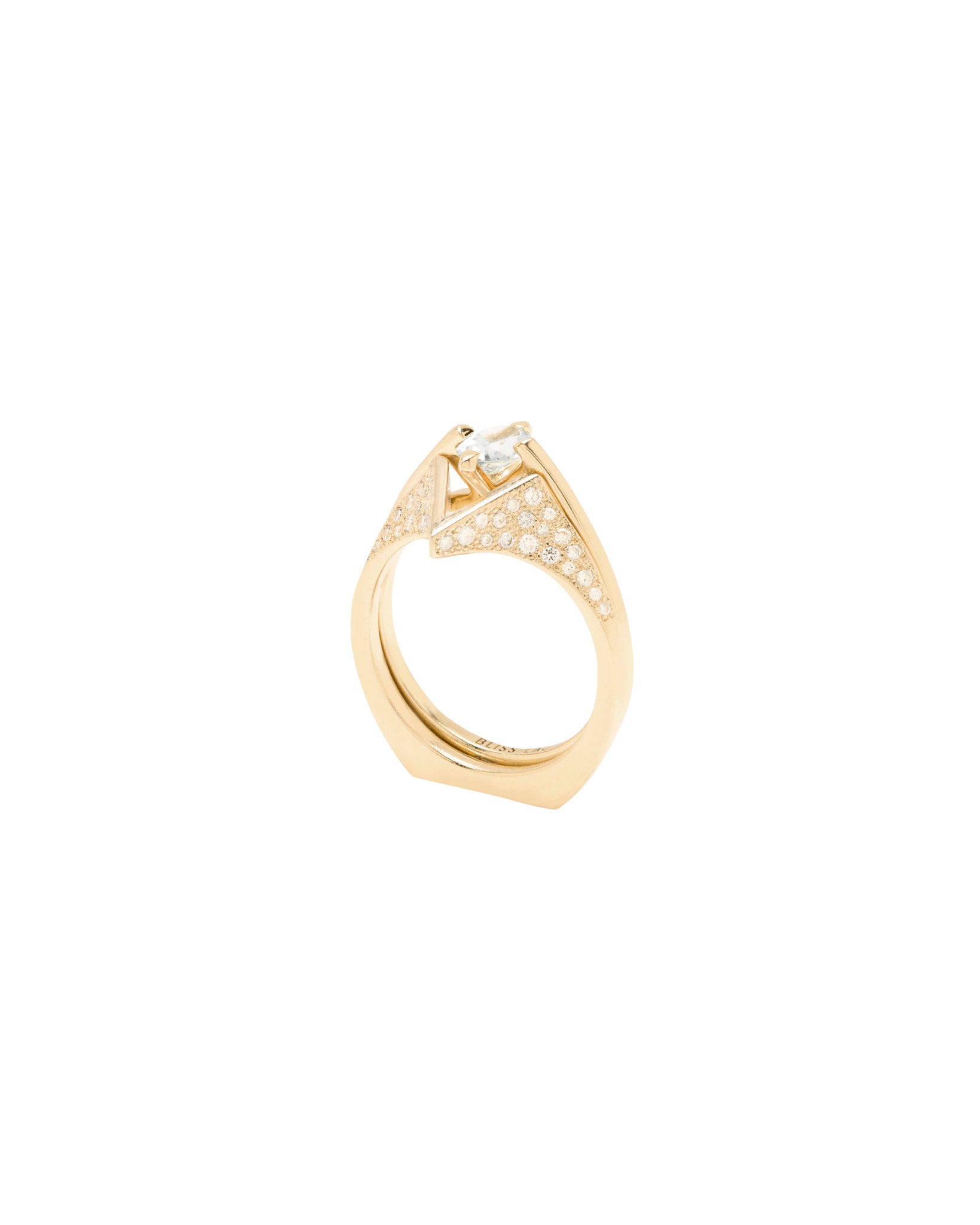 Minimalist Arc + Spire Pavé Ring Set