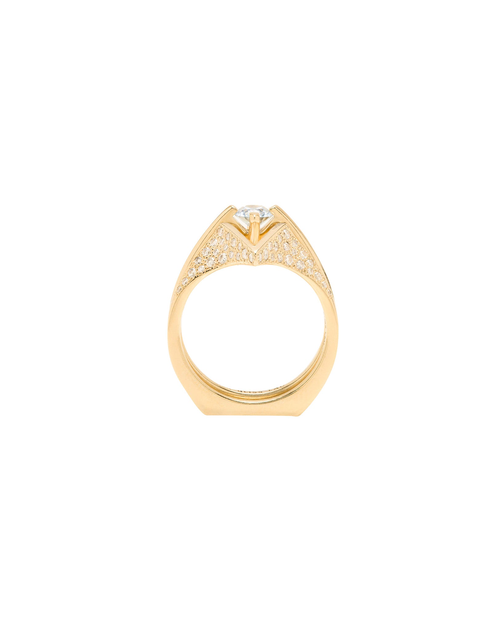 Minimalist Arc + Spire Pavé Ring Set