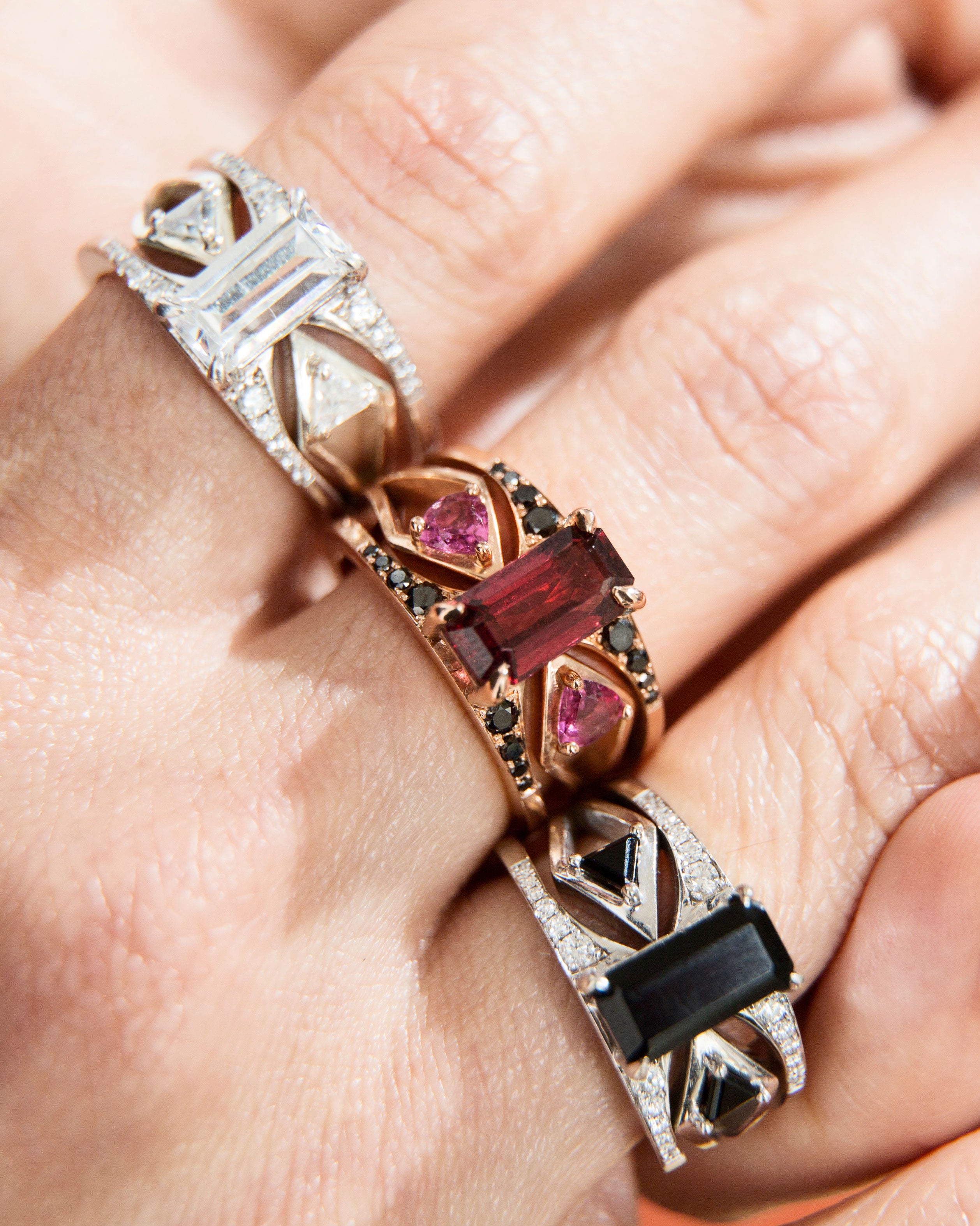 Mirage + Reflection Ring Set Garnet