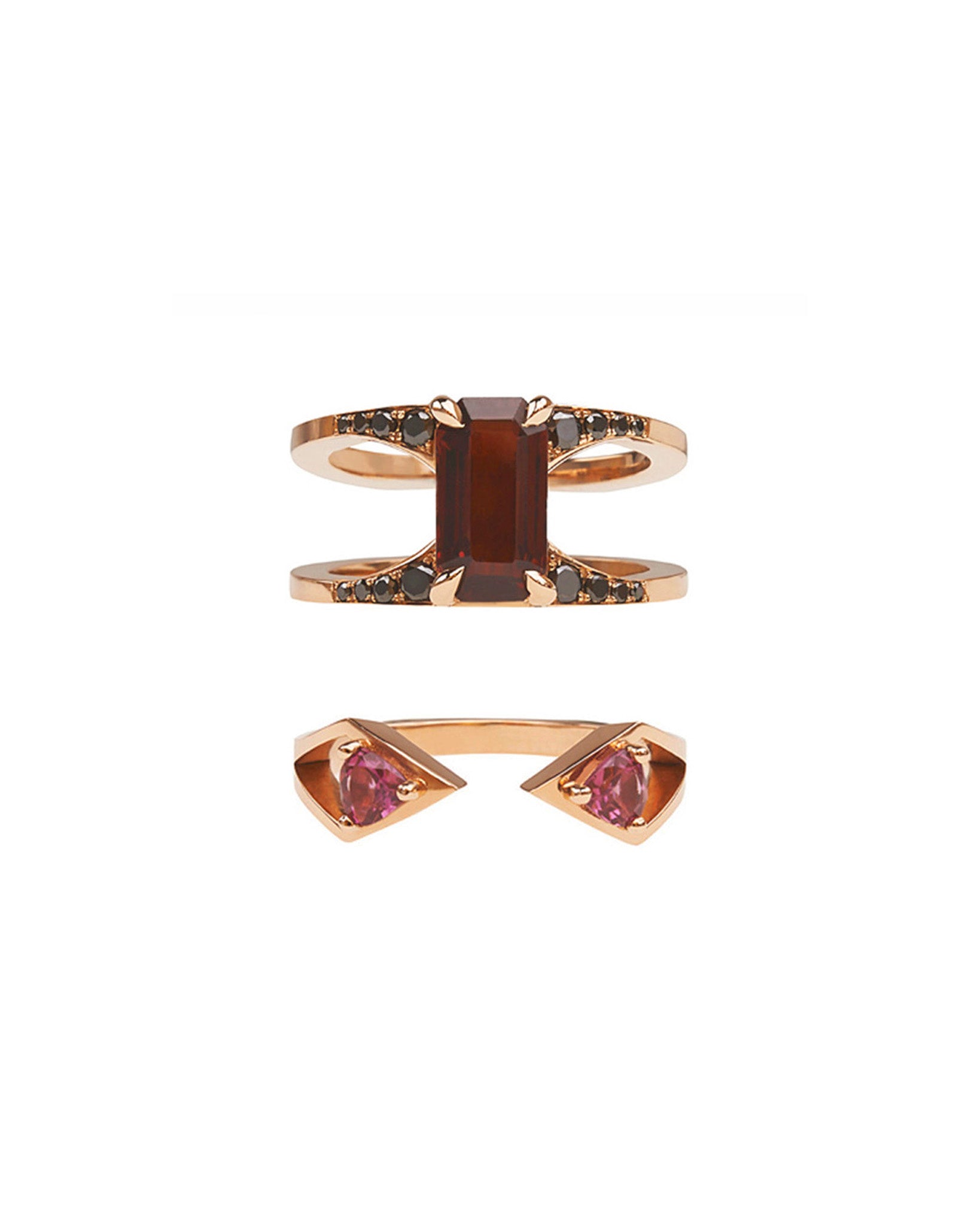 Mirage + Reflection Ring Set Garnet