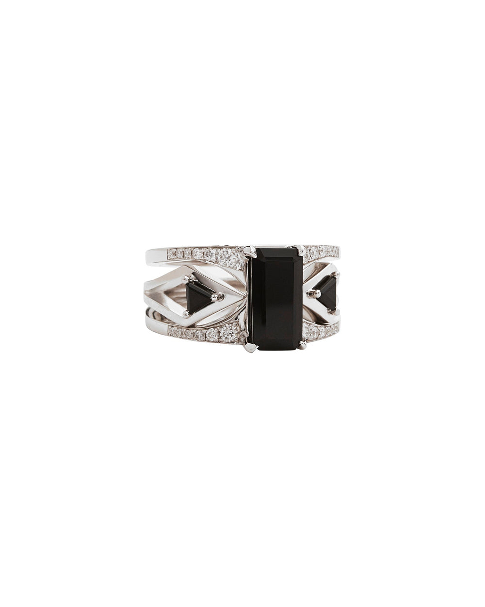 Mirage Reflection Black Spinel Ring Set