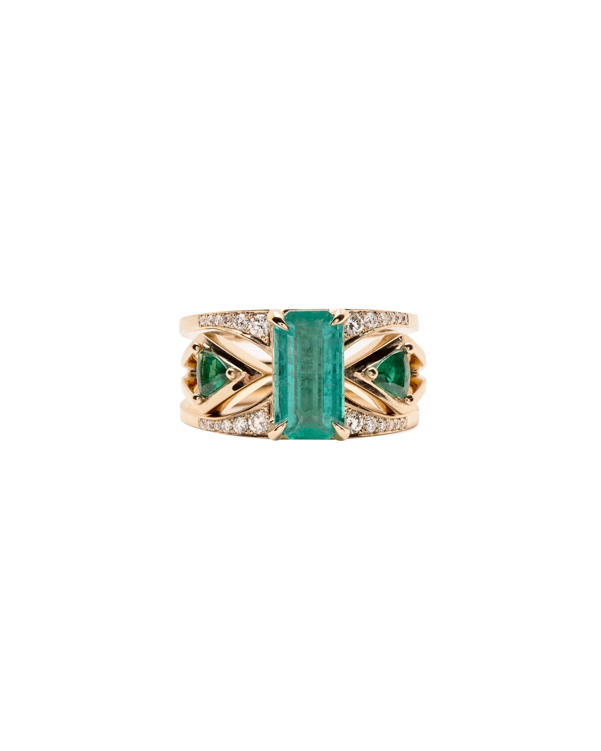 Mirage + Reflection Emerald Ring Set