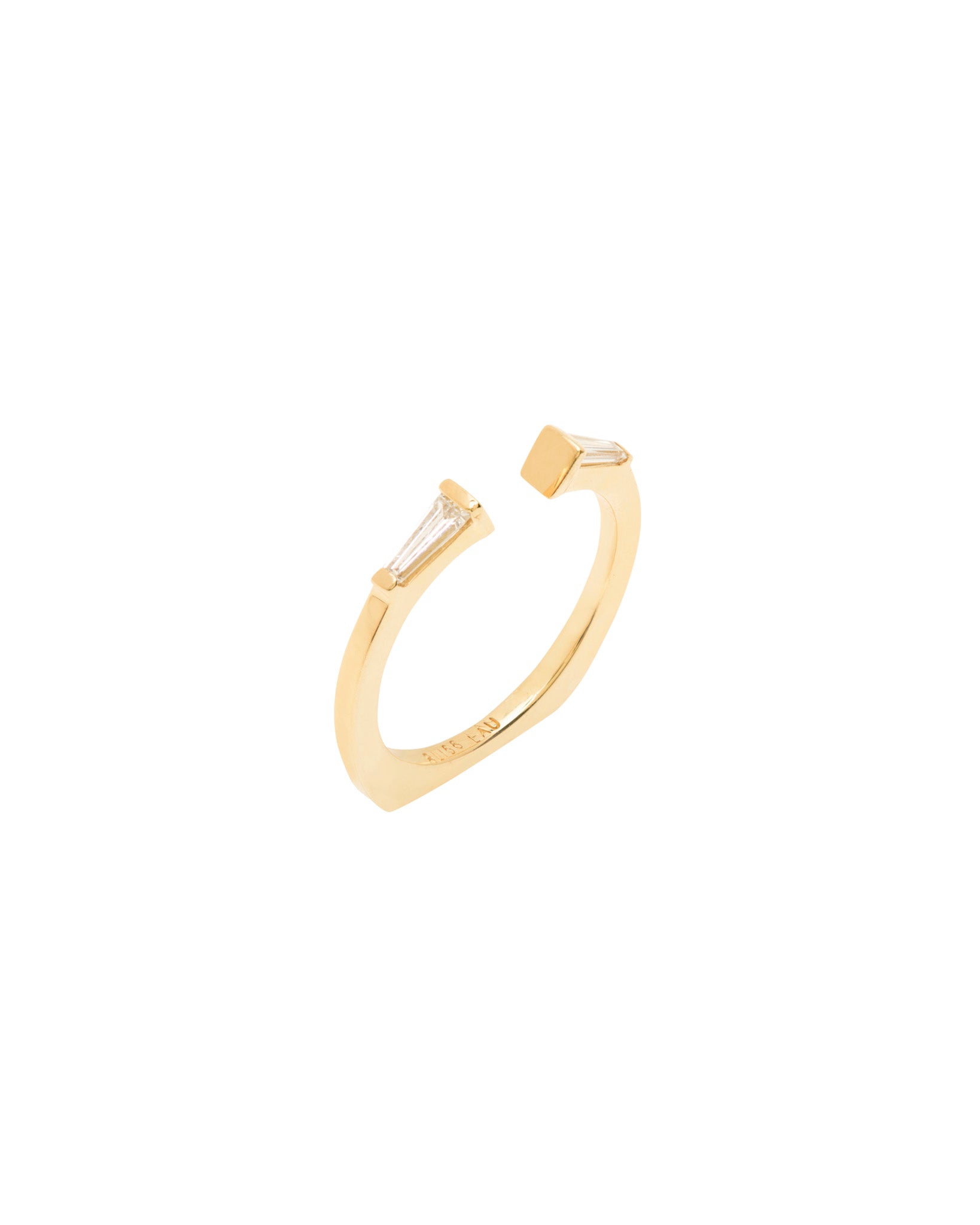 Perspective Band Top VIew Gold and diamonds